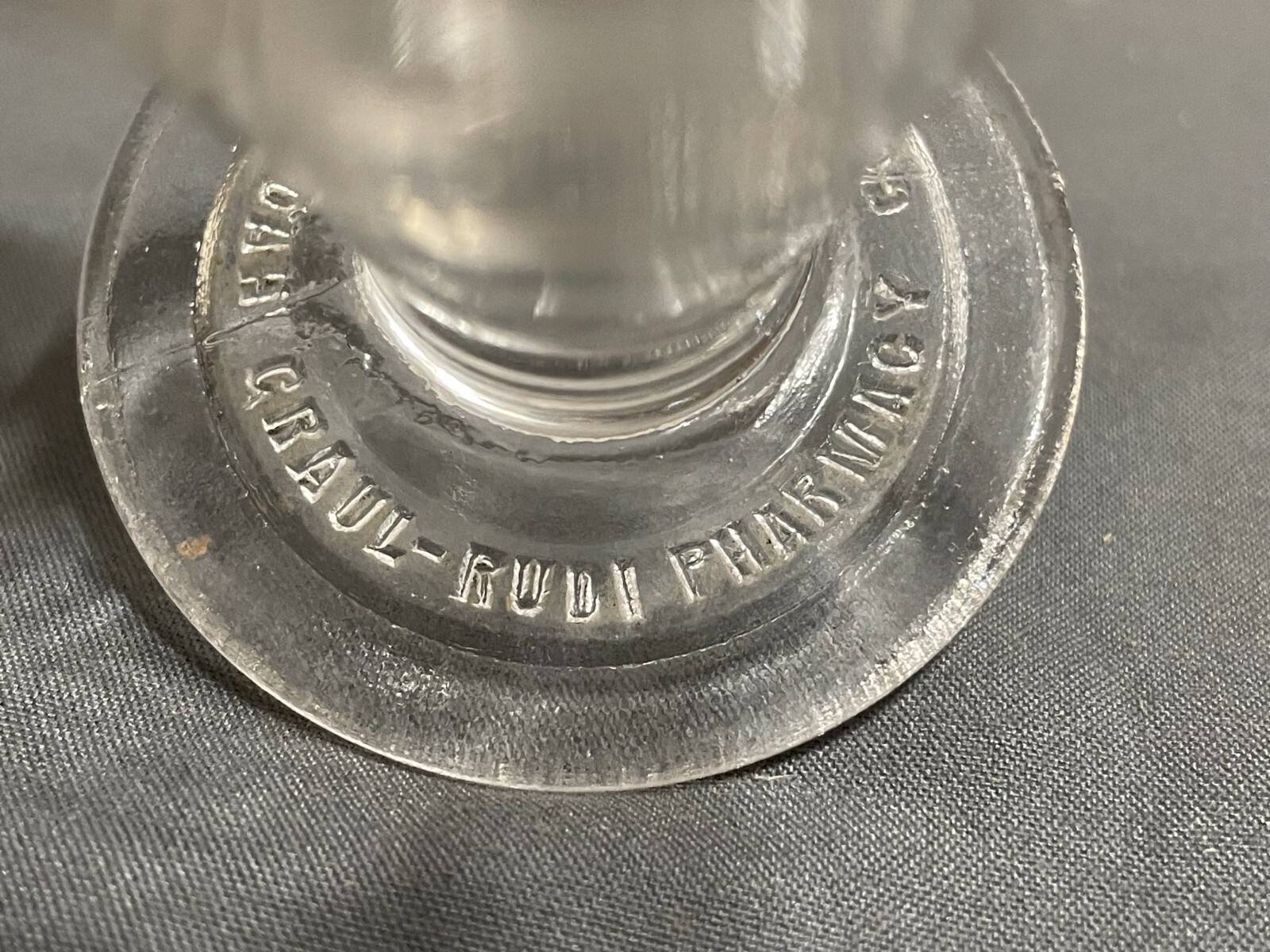 CRAUL-RUDI PHARMACY Dosage Conical glass Teaspoon Tablespoon COMPTON 1900s