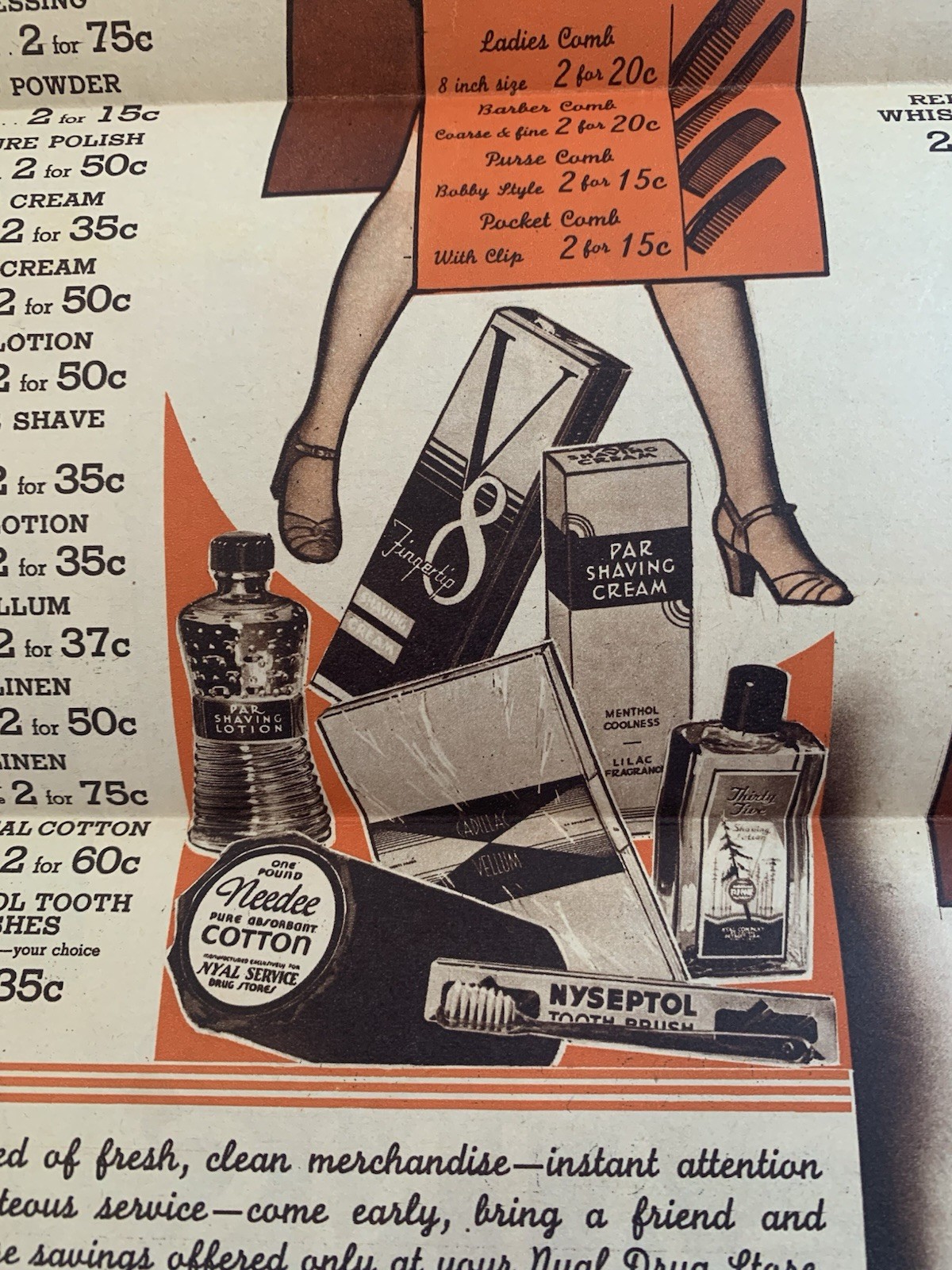 Ashtons Nyal drugstore Ad sale flyer Norway Maine pharmacy 1940s medical beauty