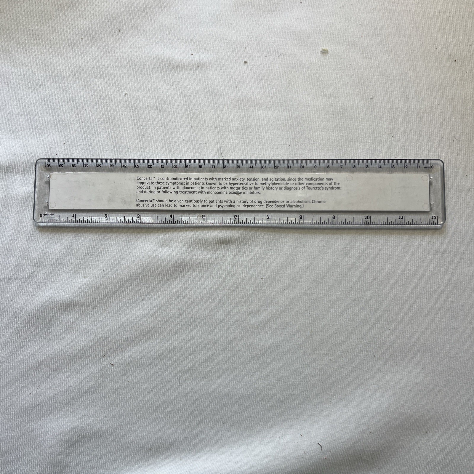 Concerta Pharmaceutical Drug Rep Ruler ADHD School Teacher Graphic Collectible