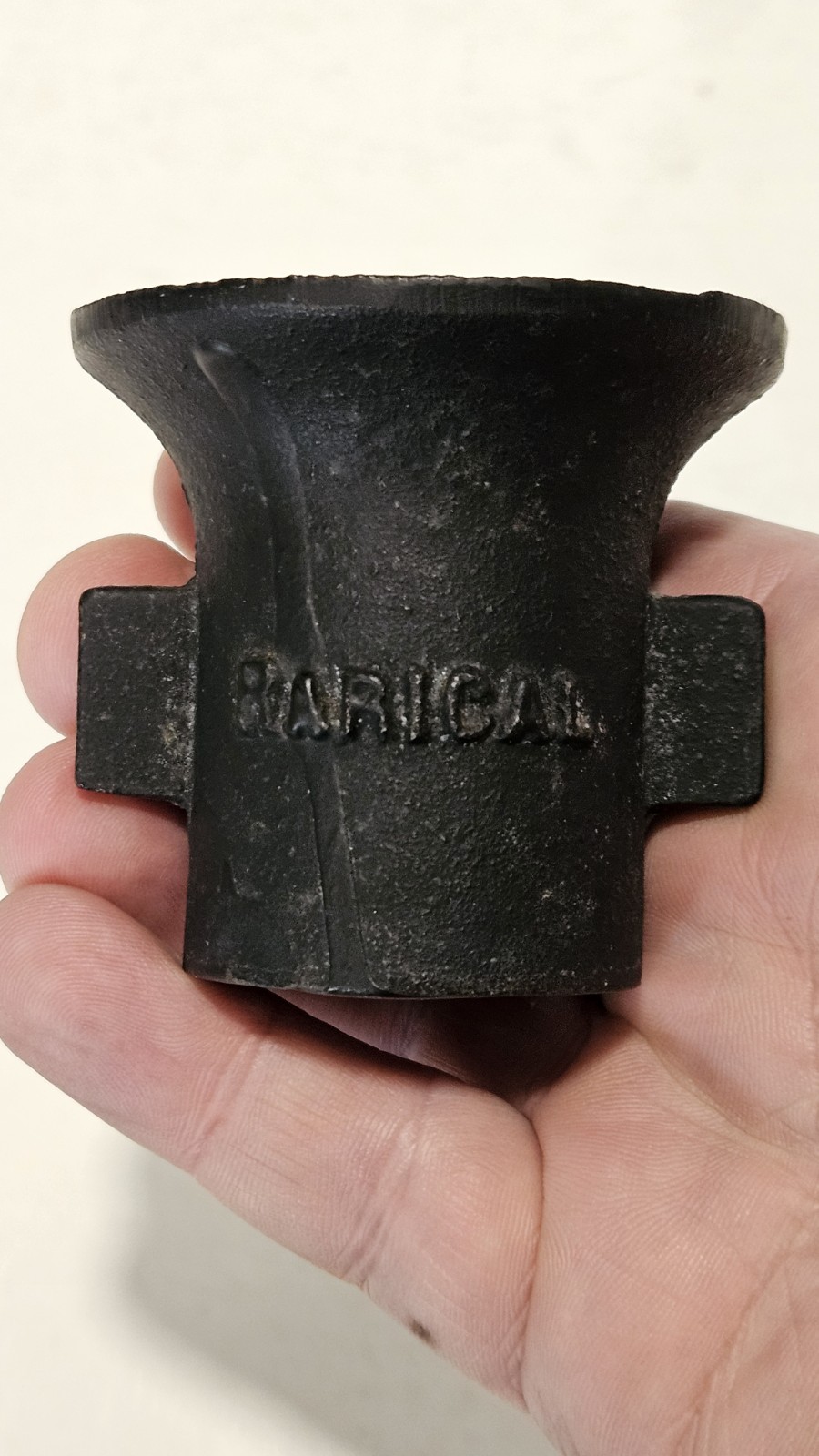 Rare Vtg. Rarical Tablets Cast Iron Pharmacy Advertising Mortar and Pestle