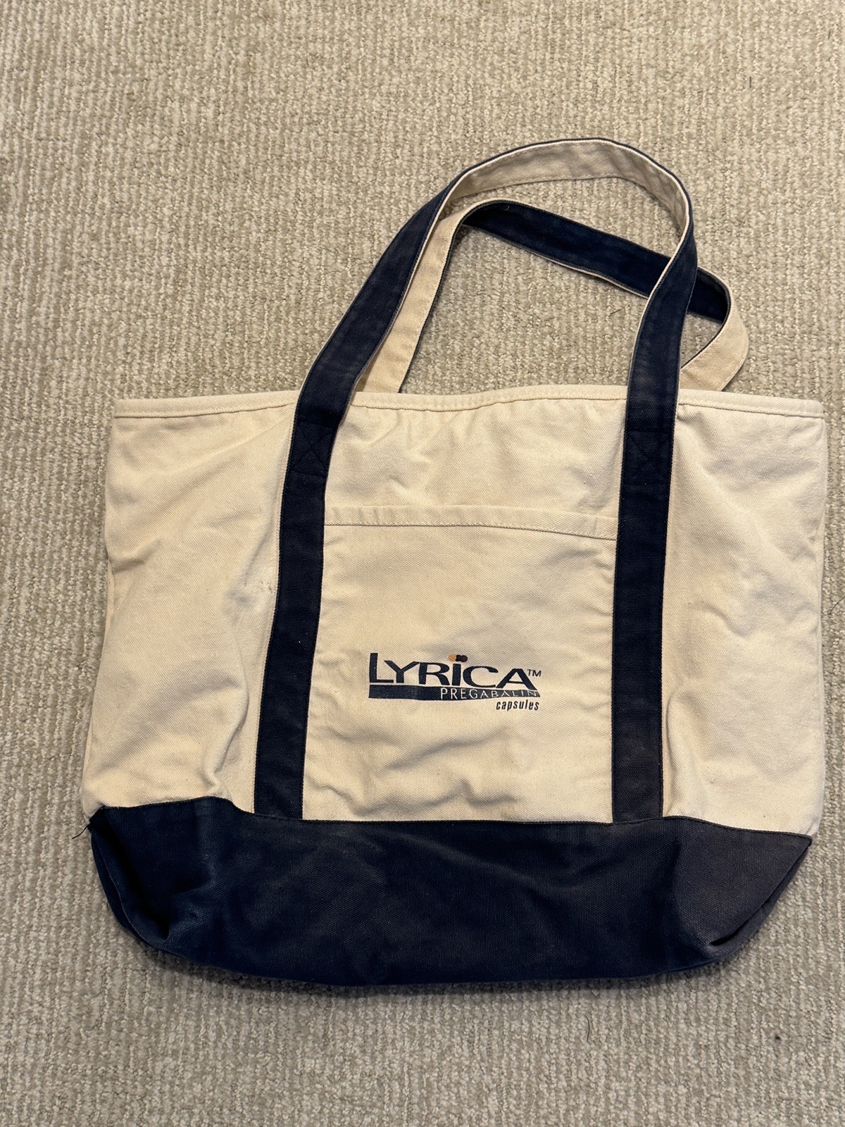 Vintage Pharmaceutical Rep Promo Canvas Cotton Tote Bag LYRICA Pregabalin