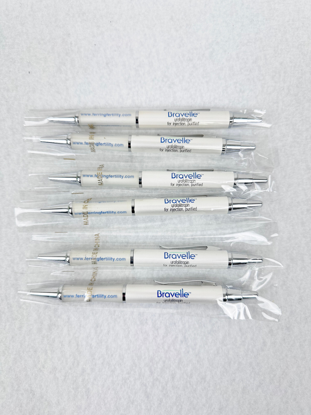 6 BRAVELLE PHARMACEUTICAL PENS – METAL – BRAND NEW