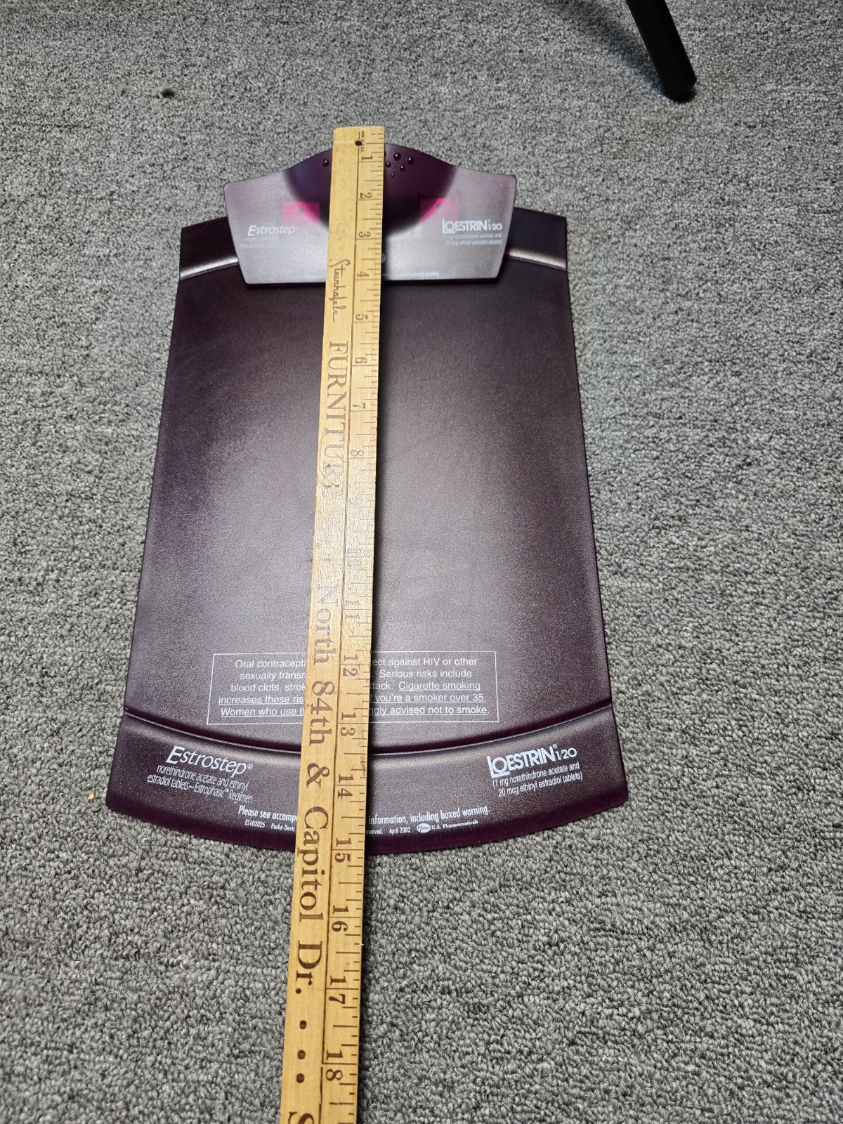Pfizer Loestrin Estrostep Pharmaceutical Drug Rep Purple Clipboard Birth Control