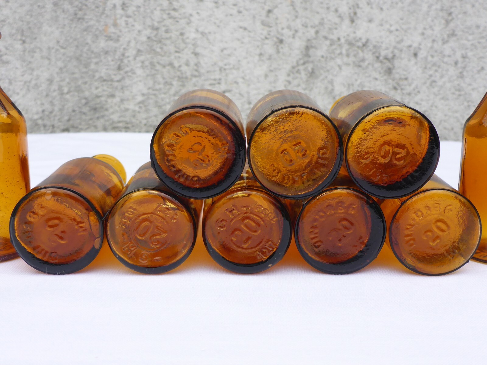 5 X Old Braune Medicine Glas Pharmacy Pharmacist Bottle 0.7oz Approx. 3in Braun