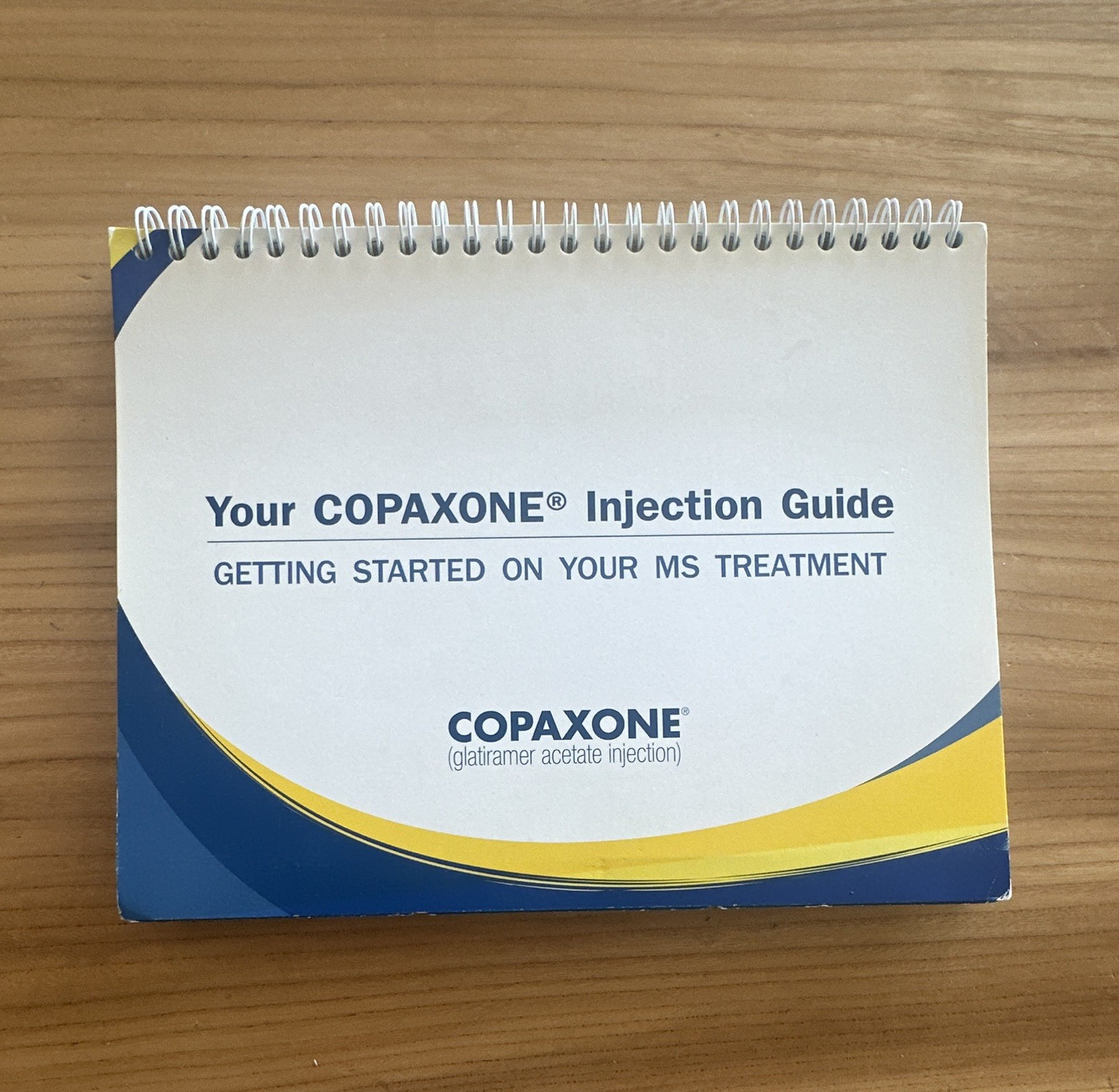COPAXONE Injection Guide Spiral-Bound Booklet Shared Solutions Home Training