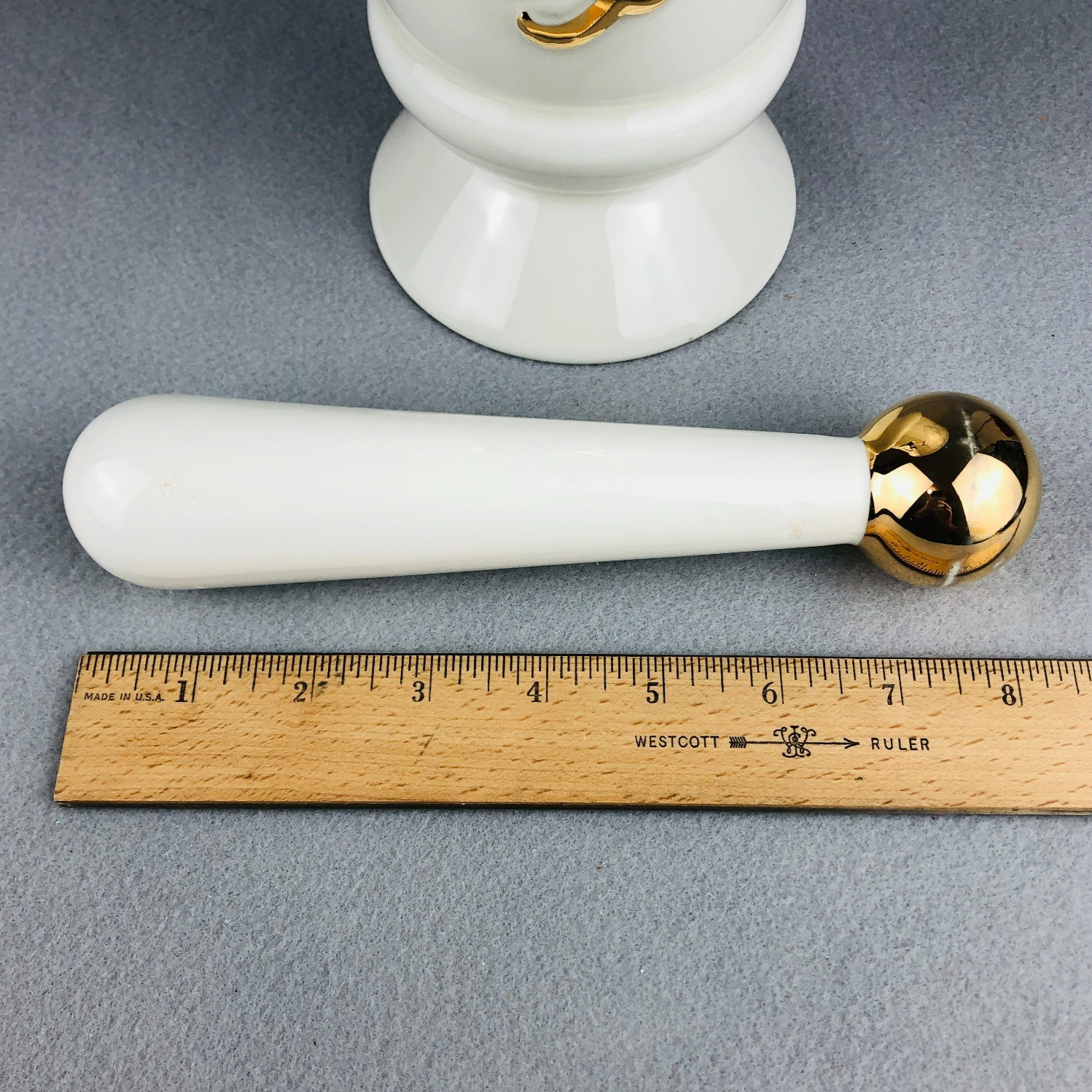 OWENS ILLINOIS Pharmacy Mortar Pestle VTG Porcelain BIG APOTHECARY STORE DISPLAY