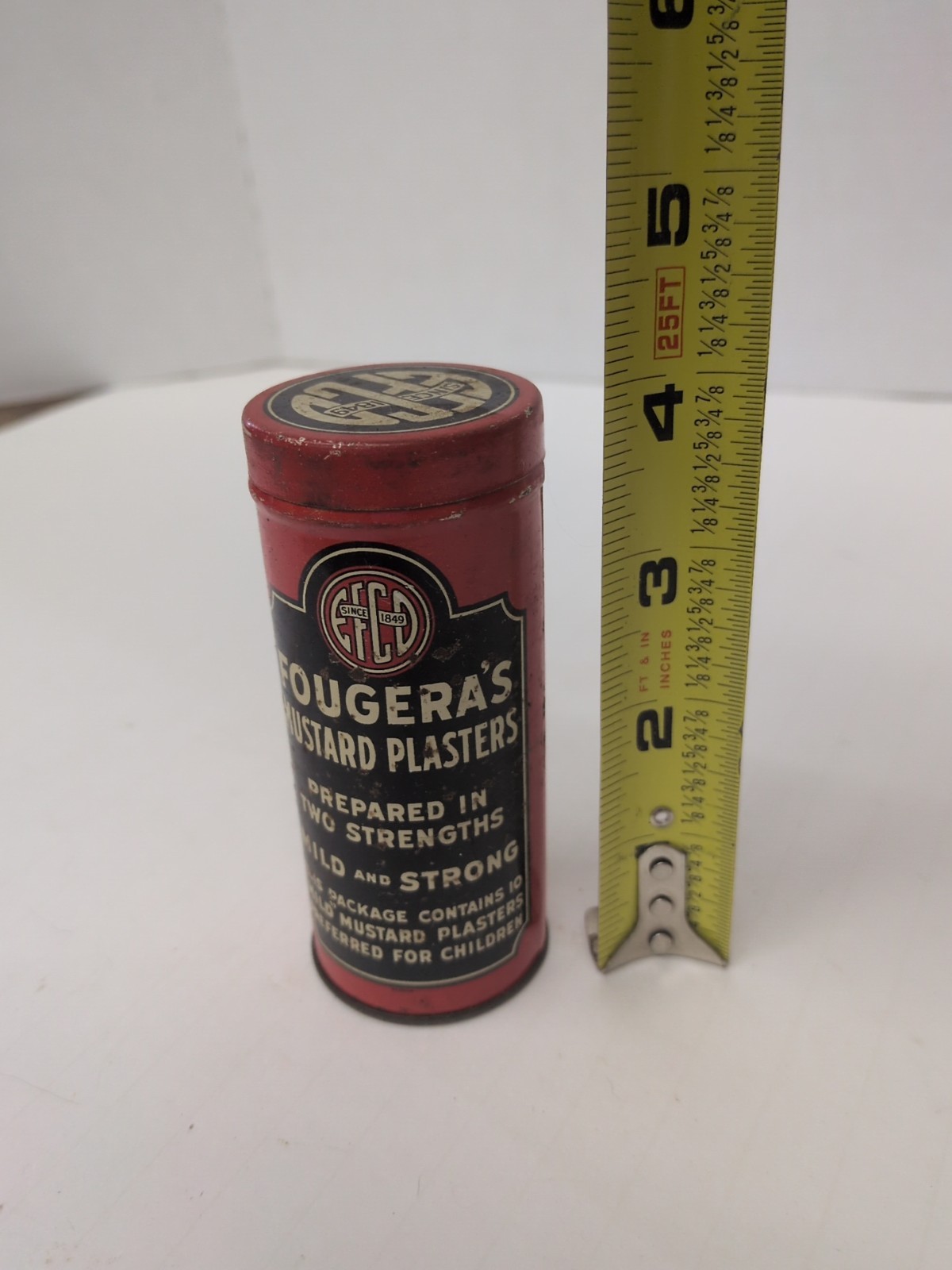 Vintage 1927 Fougeras Mild Mustard Plaster Tin France Medical Advertising