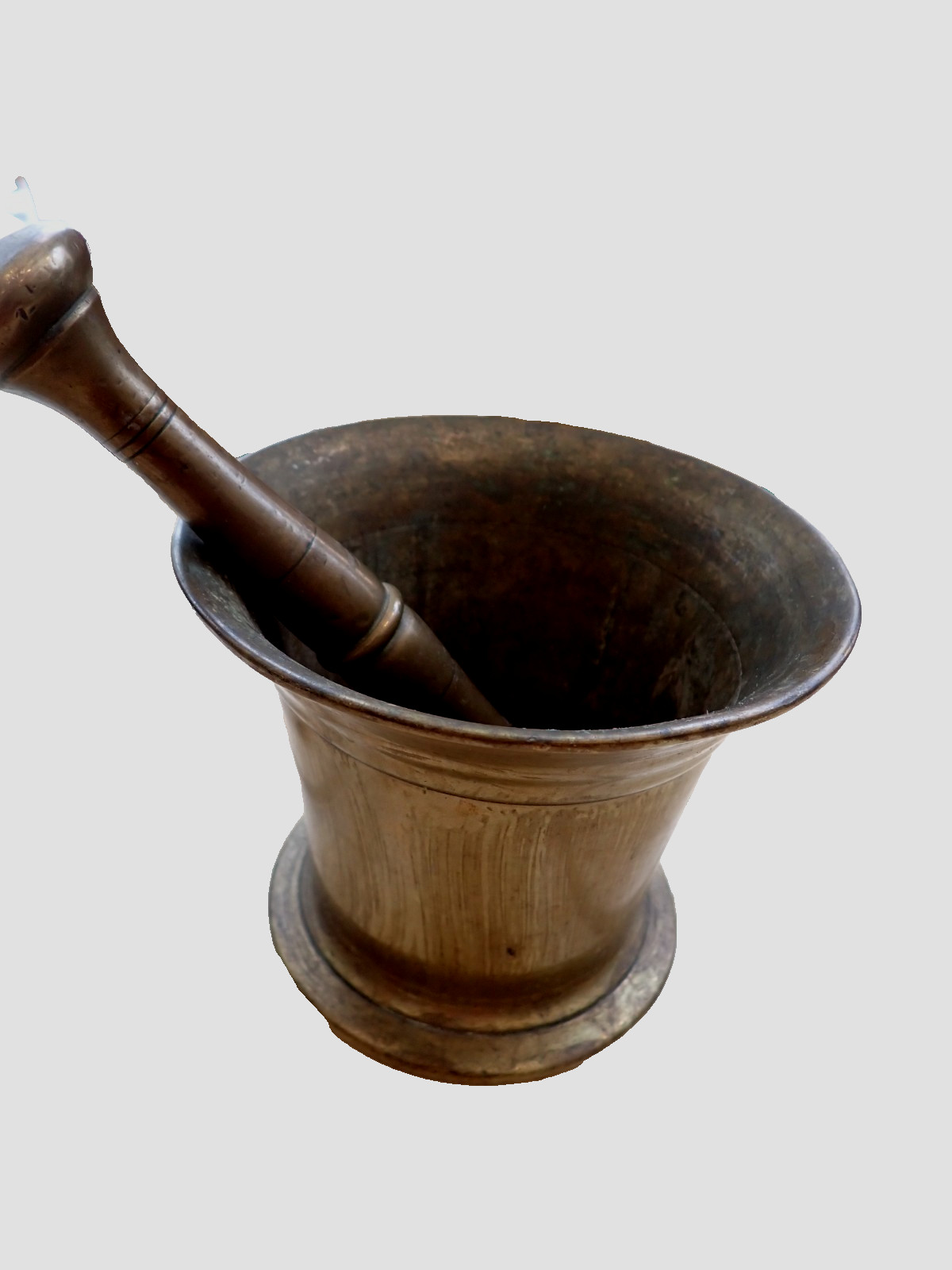 Antique Bronze Mortar and Pestle Apothecary 19th C or Earlier 2 kilos +