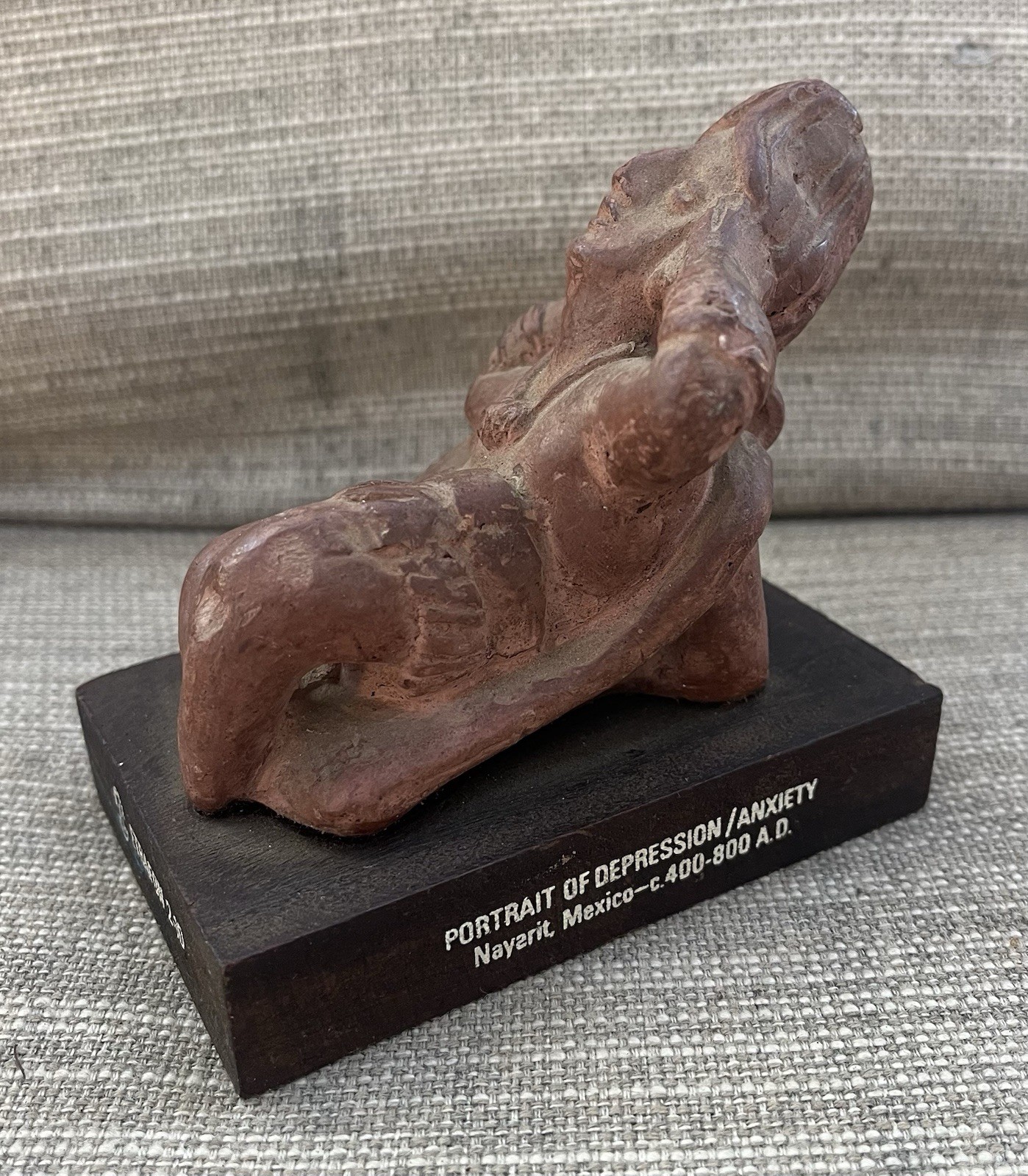 Vtg Portrait Of Anxiety/Depression Etrafon Promo Clay Figurine Mexico