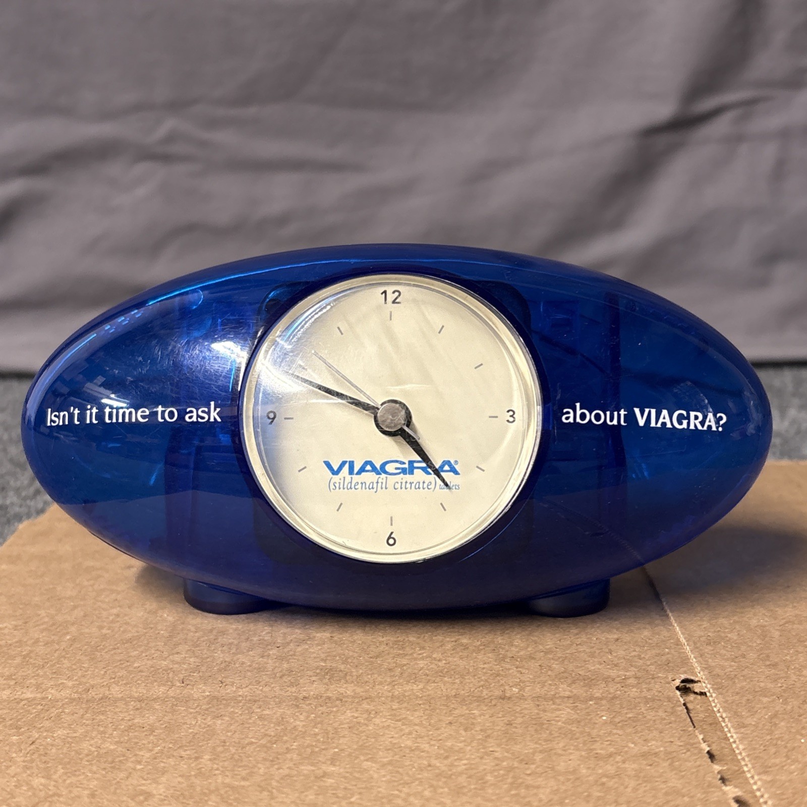 Vintage Viagra Desk Clock Pfizer Drug Rep Marketing Pharma Advertising WORKS