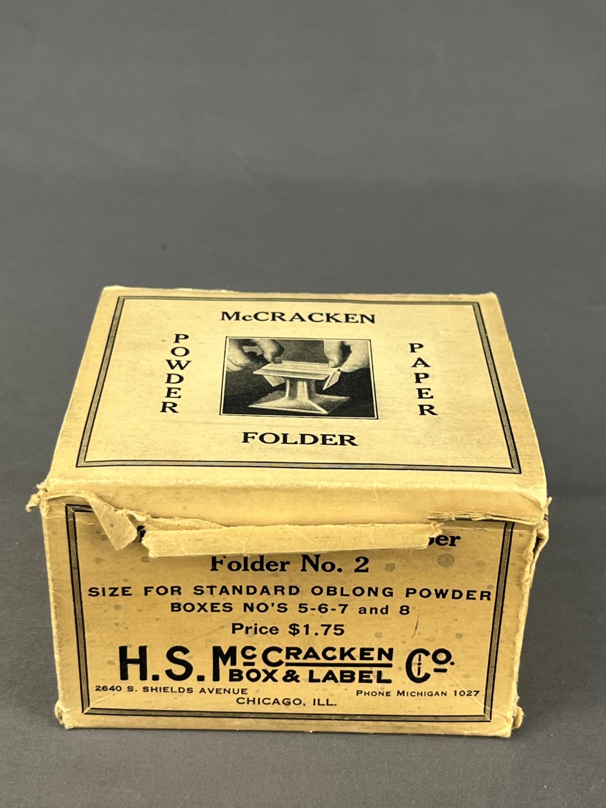 Vtg McCracken Powder Paper Folder No. 2 Pharmaceutical Rx in Box; Unused (E6)