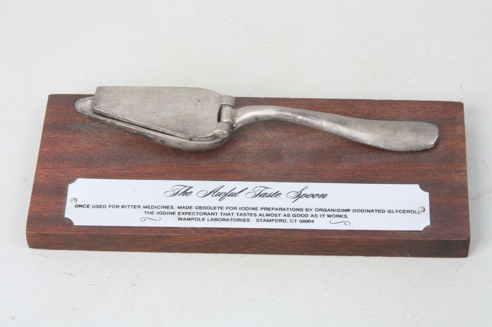 1960’s AWFUL TASTE SPOON Used for Bitter Medicines, on Wood Made in Spain