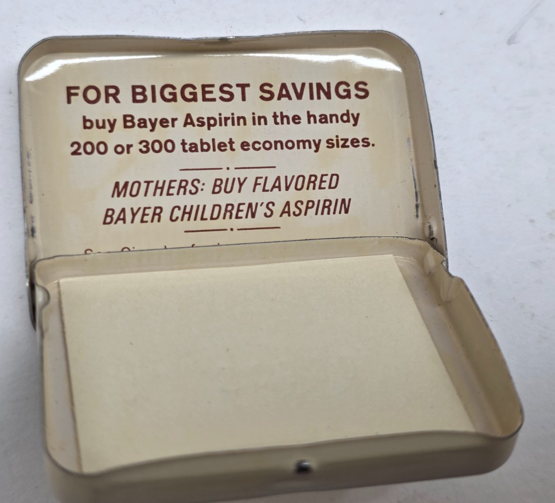 Vintage Anacin & Bayer Aspirin Pain Reliever Empty Mini Tin Containers Bundle