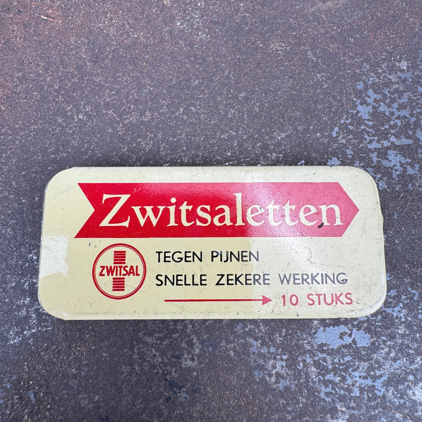 Vtg c.1960s ZWITSALETTEN Advertising Medical Tin – GERMAN – EMTPY / NO CONTENTS