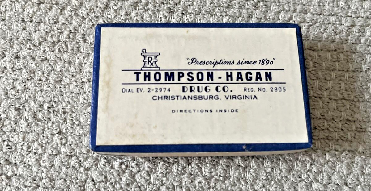 NOS Christiansburg Virginia Pharmacy Pill Box Thompson Hagan Pharmacy