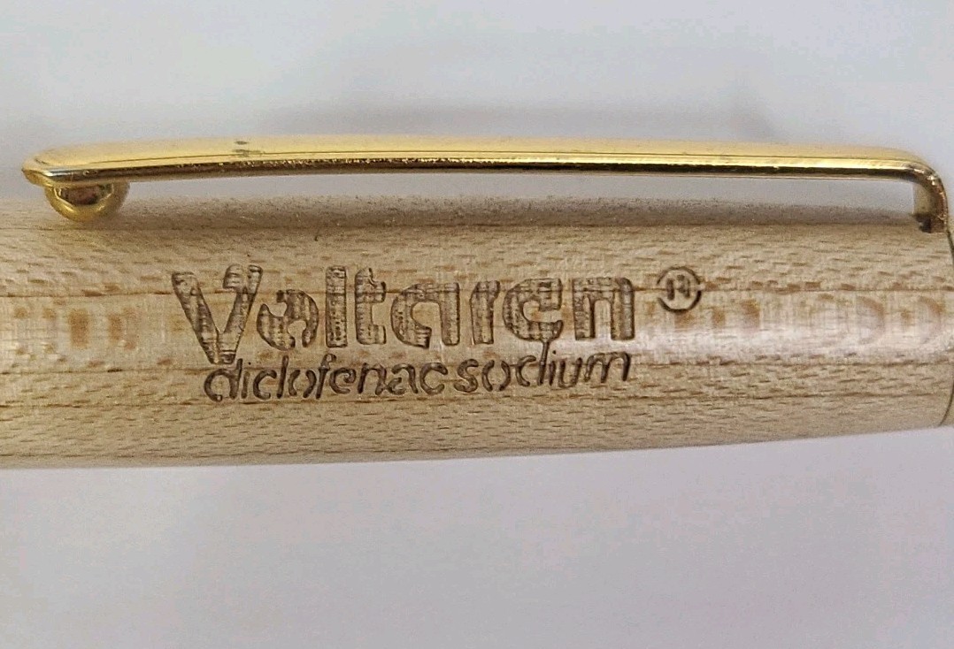 Pharmaceutical Drug Rep Pen Vintage Voltaren – Wood Pen – No Ink