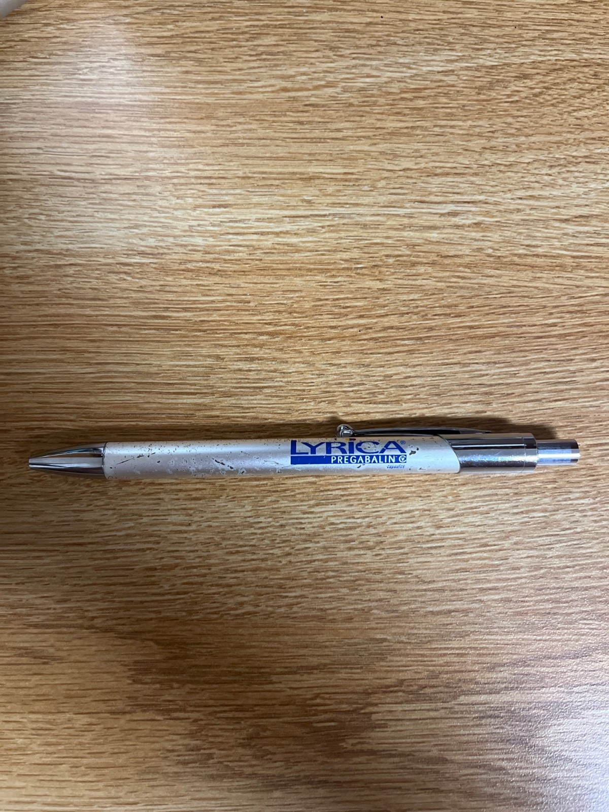 Drug Rep Lyrica Pfizer Collectible Heavy Silver Colored Metal Pen RARE