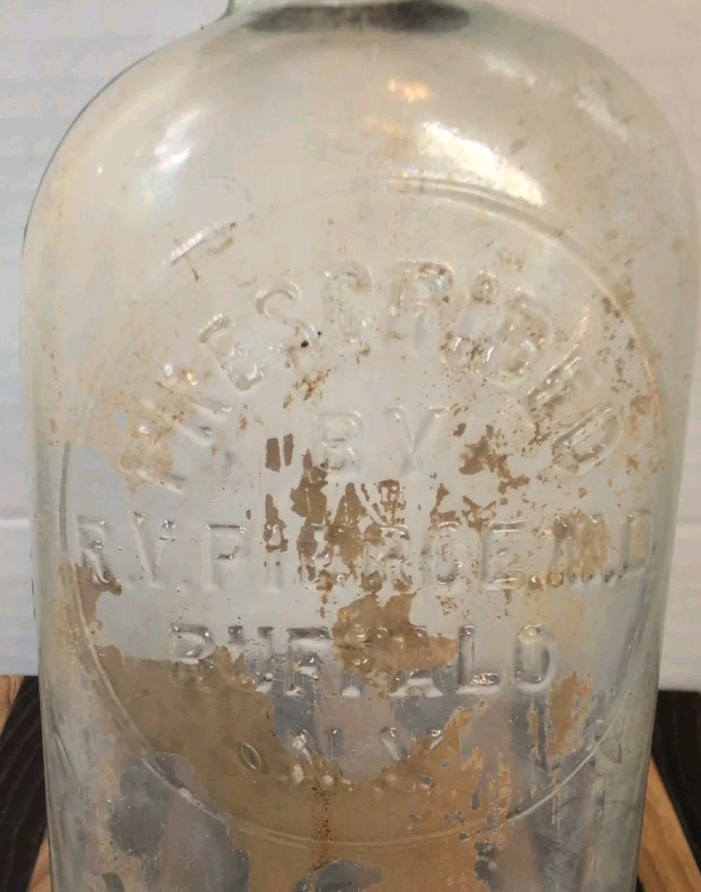 Prescribed By R V PIERCE – Buffalo NY – Green Tinted – Bottle – EMPTY