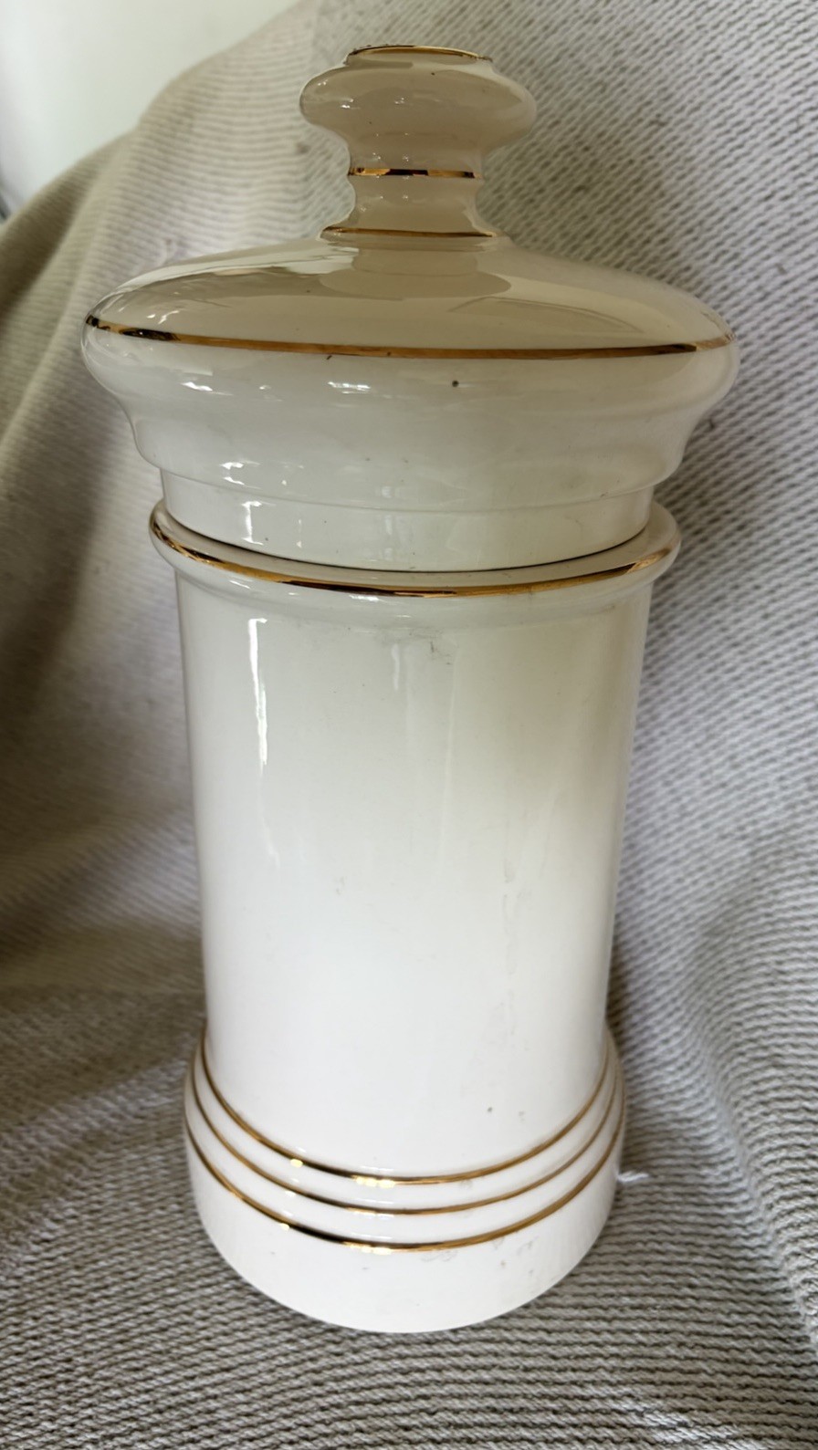 VINTAGE APOTHECARY MEDICINE PHARMACY DRUGSTORE JAR “BLAIR POTTERY” Oleum Myrcae