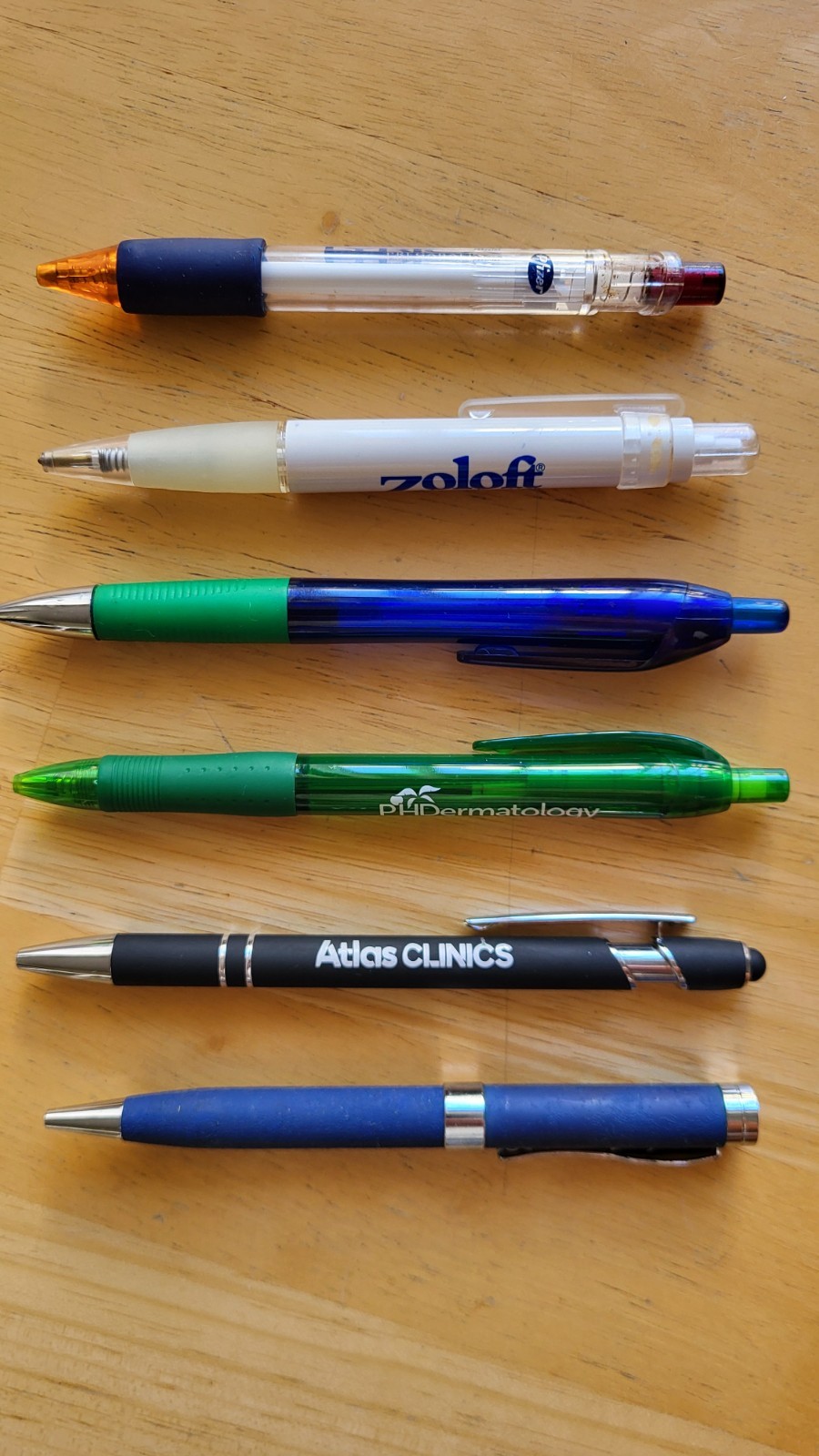 Lot 6 Pharmaceutical Drug Rep Pens Medical, Collectibles, Heavy Metal, Plastic