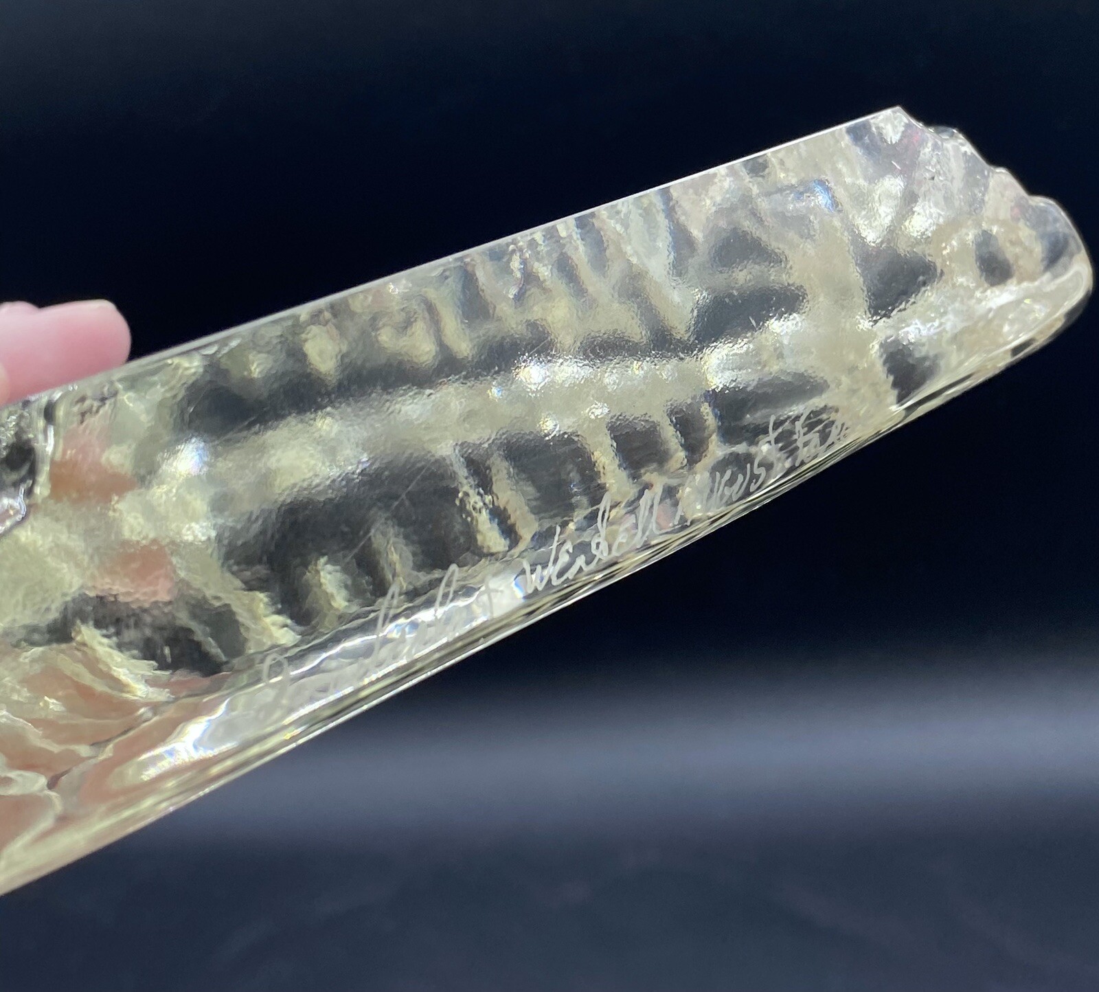Pharmacist Rx Art Glass Iceberg Display Award Wendell August Forge