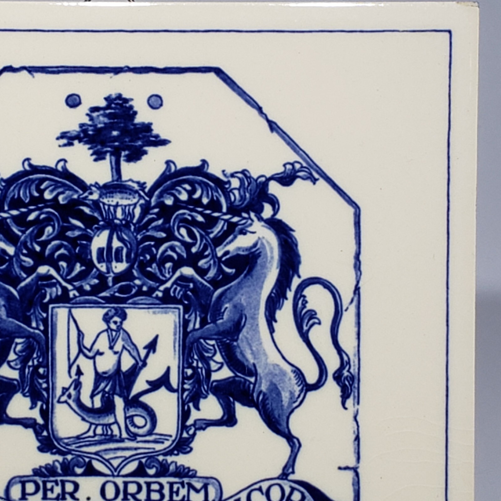 Vtg Blue Pharmacy Chelsea Physic Garden Tile Delft Holland John Watts B688