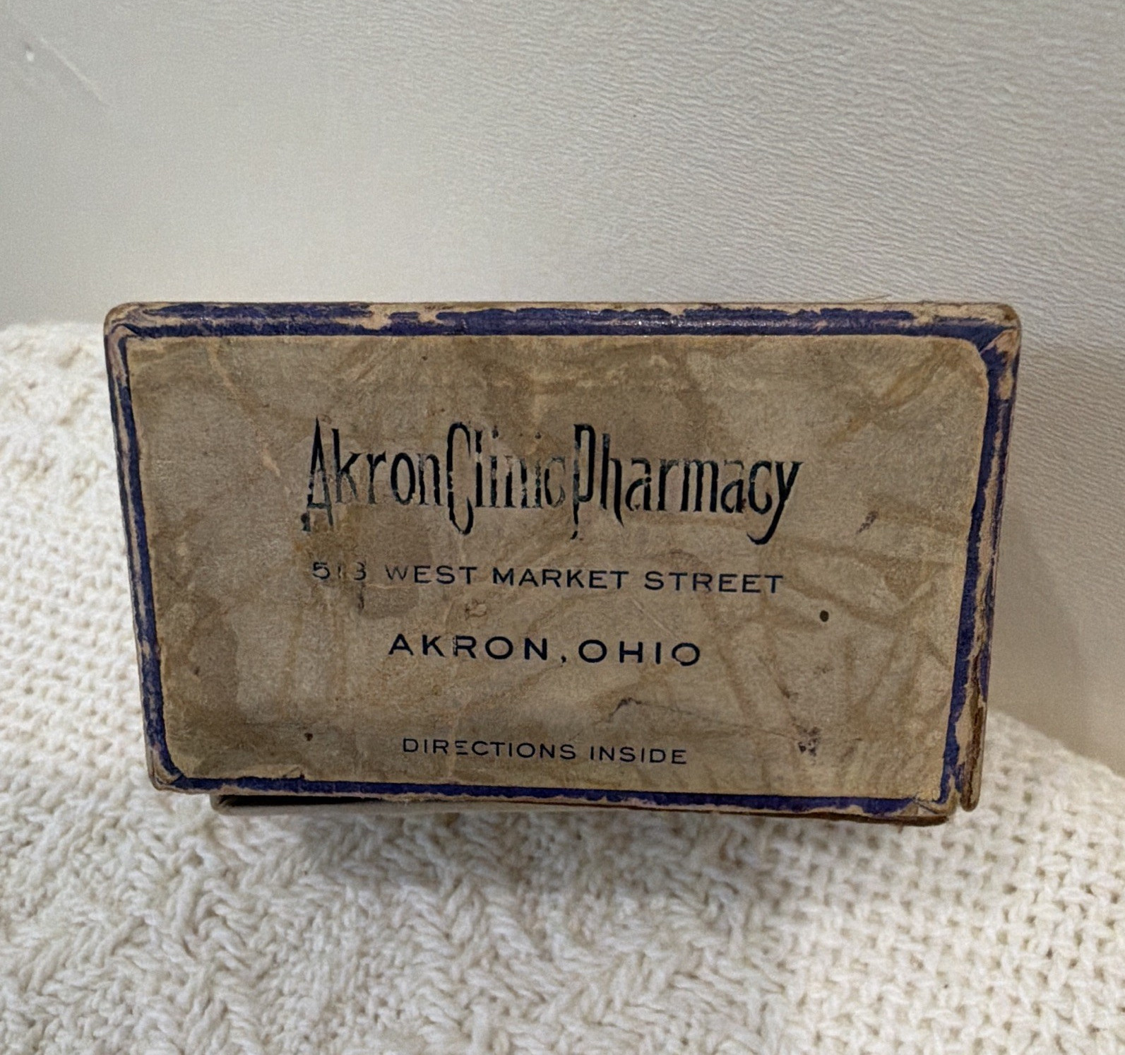 Akron Clinic Pharmacy Vintage Prescription Pill Box Akron Ohio No. 15075