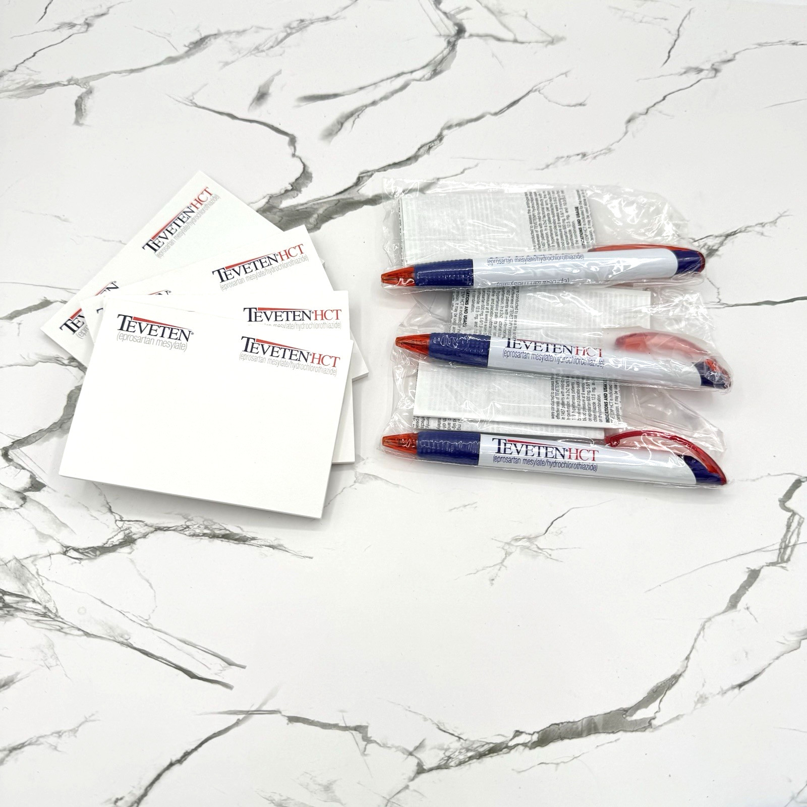 Drug Rep Teveten HTC Collectible Pharmaceutical Pens Sticky Note Pad Lot Sealed