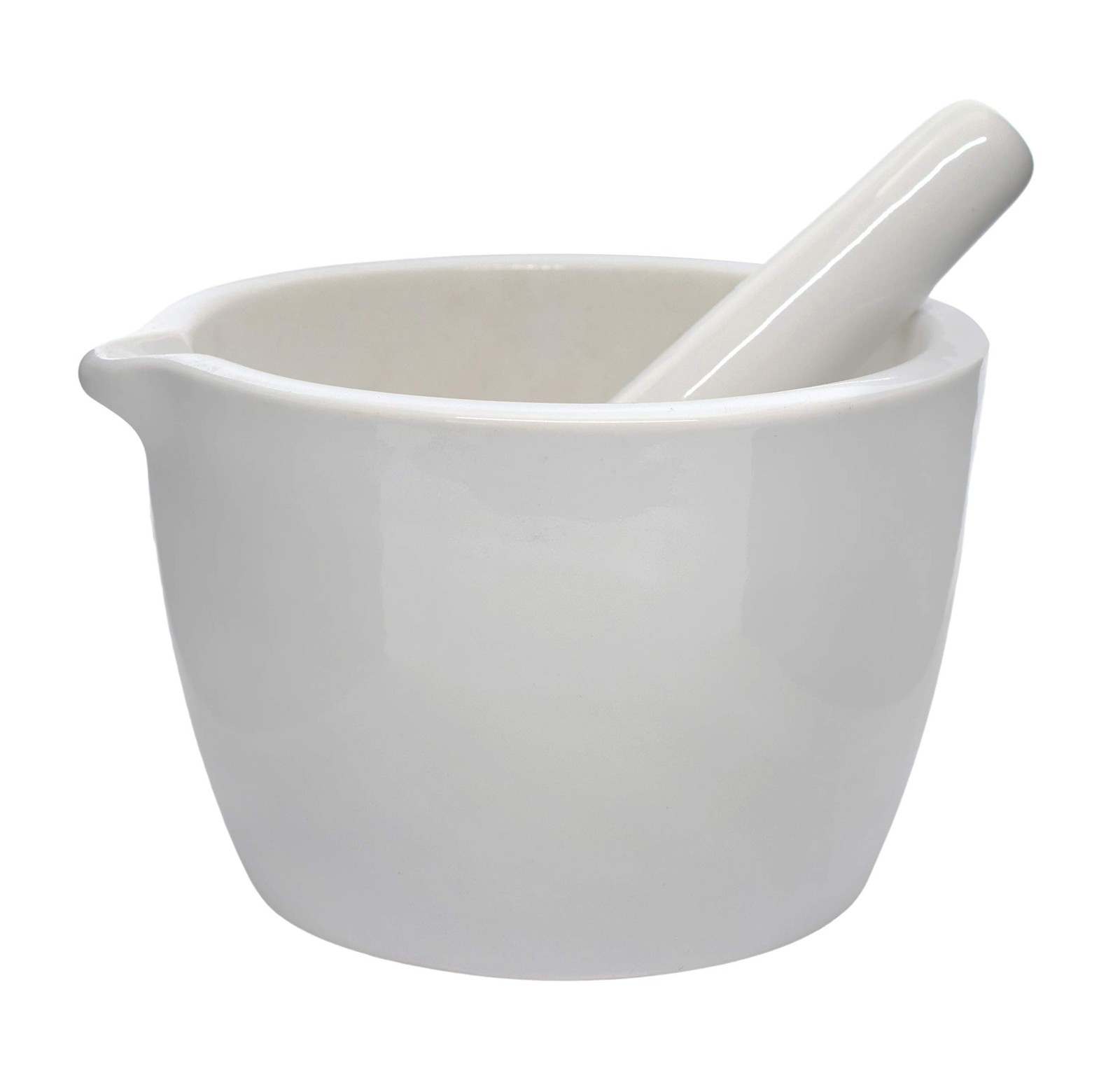 EISCO Porcelain Mortar & Pestle Set, 25oz (750ml) – Heavy Duty – Unglazed Gri…