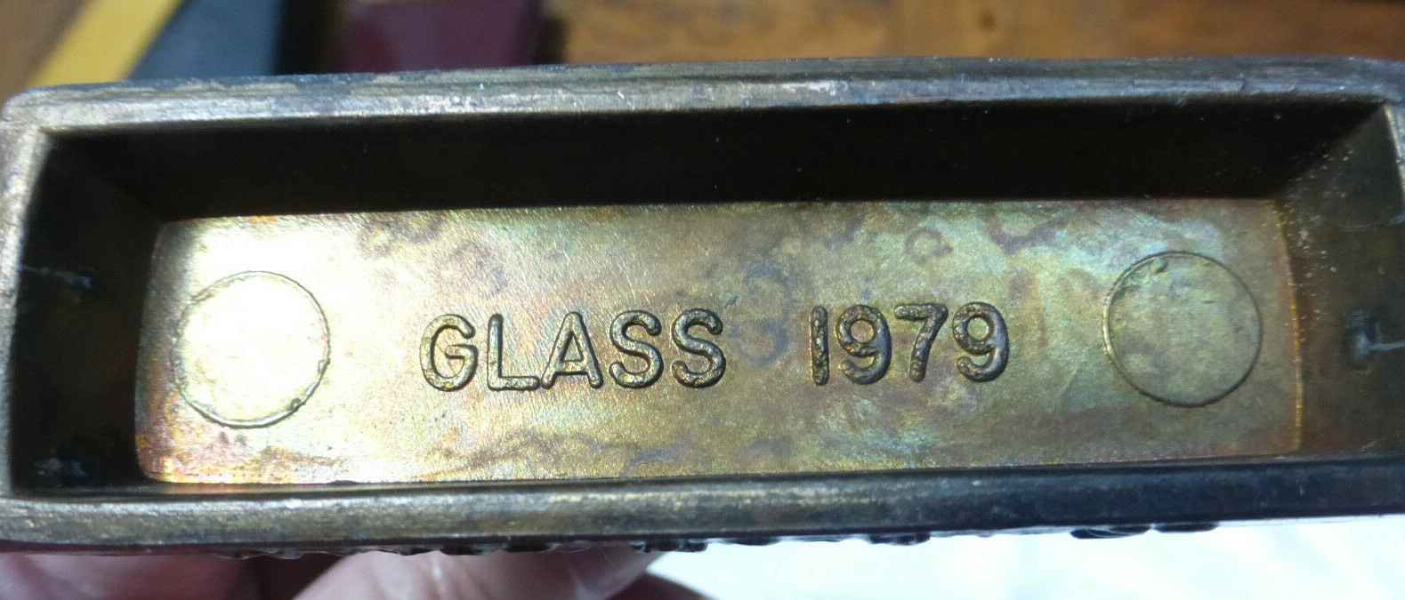 Vintage PHARMACY Bookend BRASS Tinactin 1979 SECUNDUM Artem PAPERWEIGHT