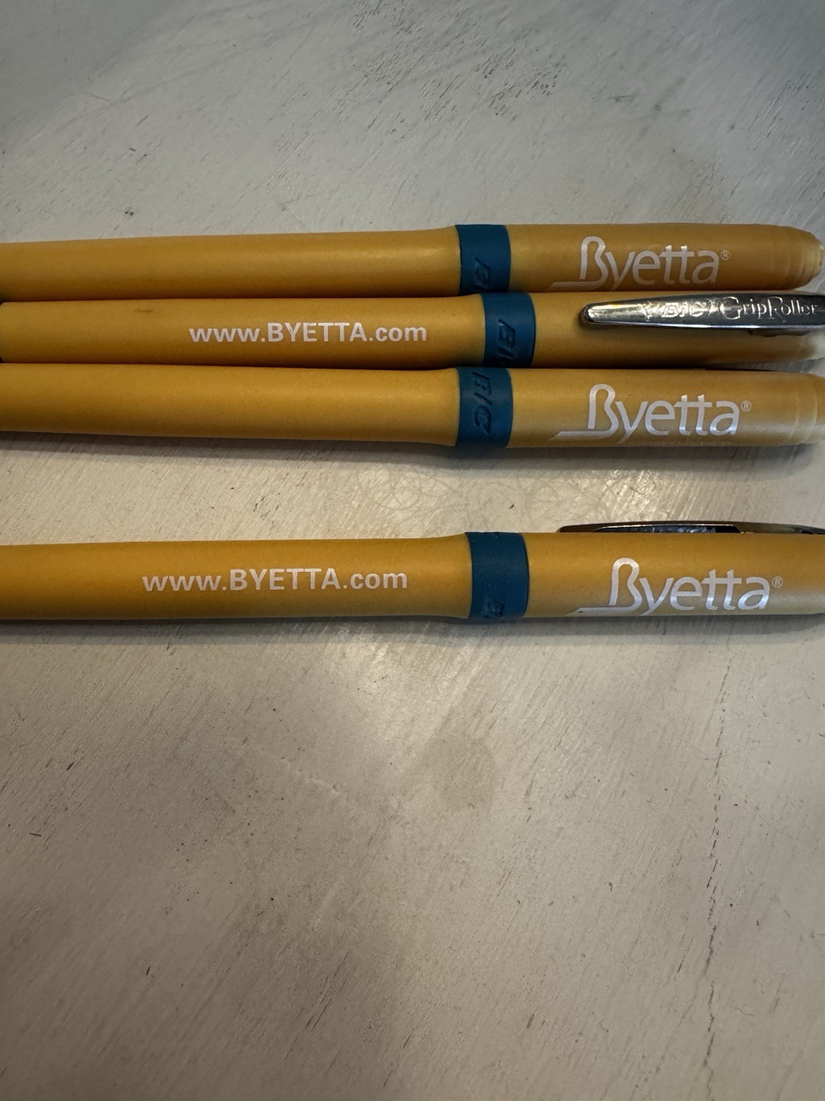 Drug Rep Pens 4 ( Byetta ) with Felt Tip Black Bic Smooth
