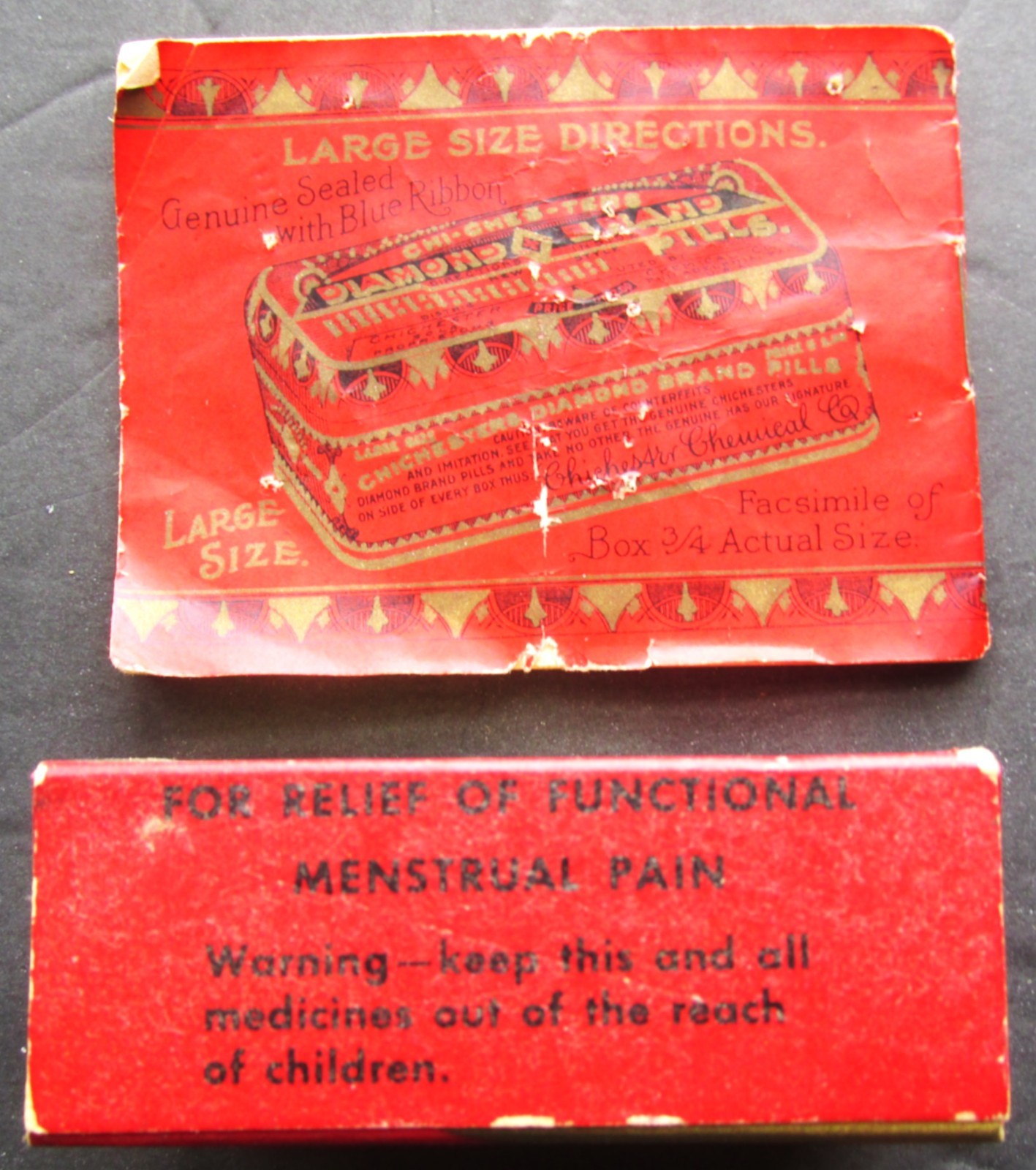 Vintage Group Of CHICHESTER Menstrual Medicine Items Booklet Box Celluloid Book