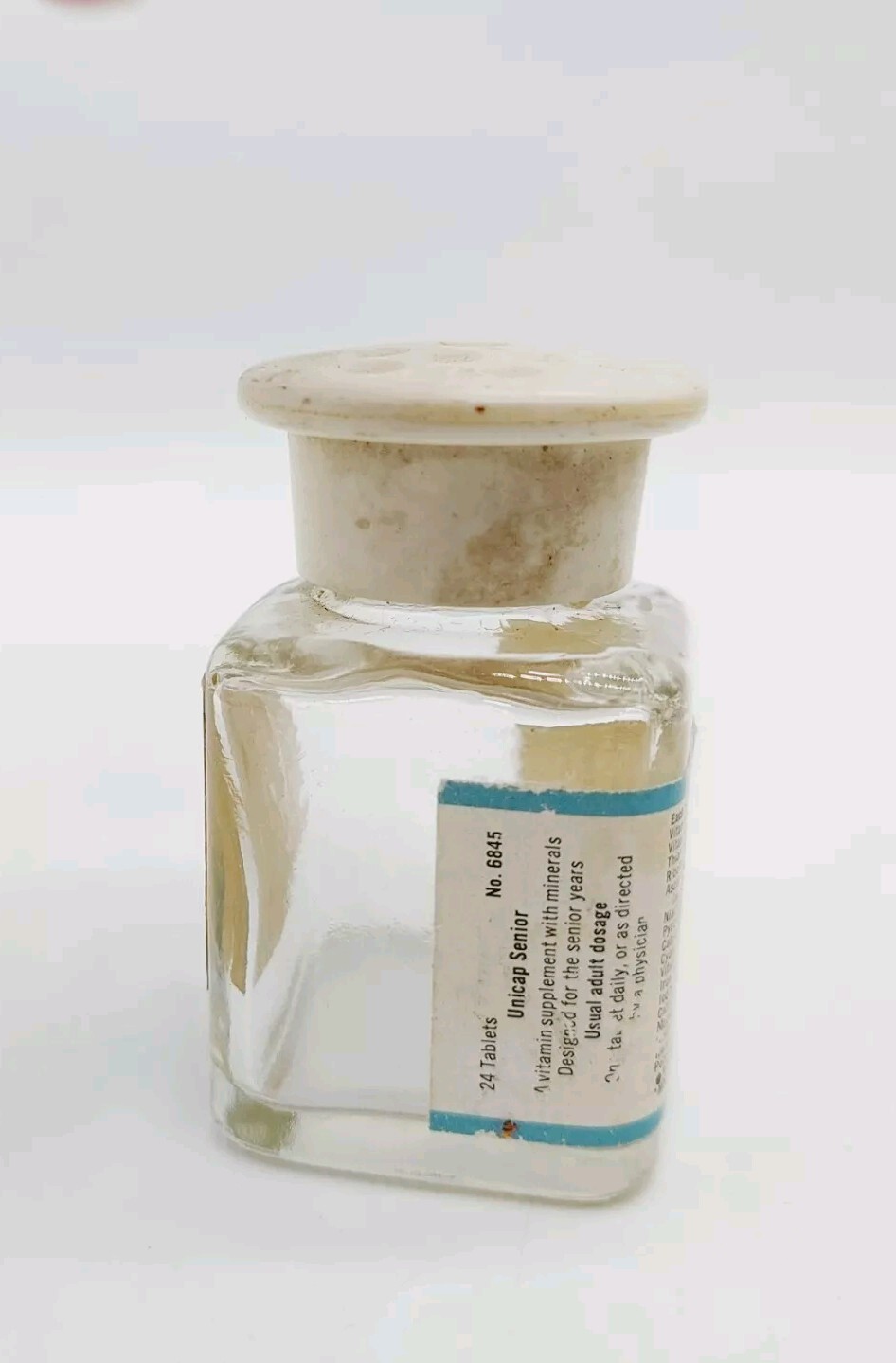 Vintage Upjohn Unicap Multivitamins Empty Bottles Collectible Jars Drug Lot Of 2