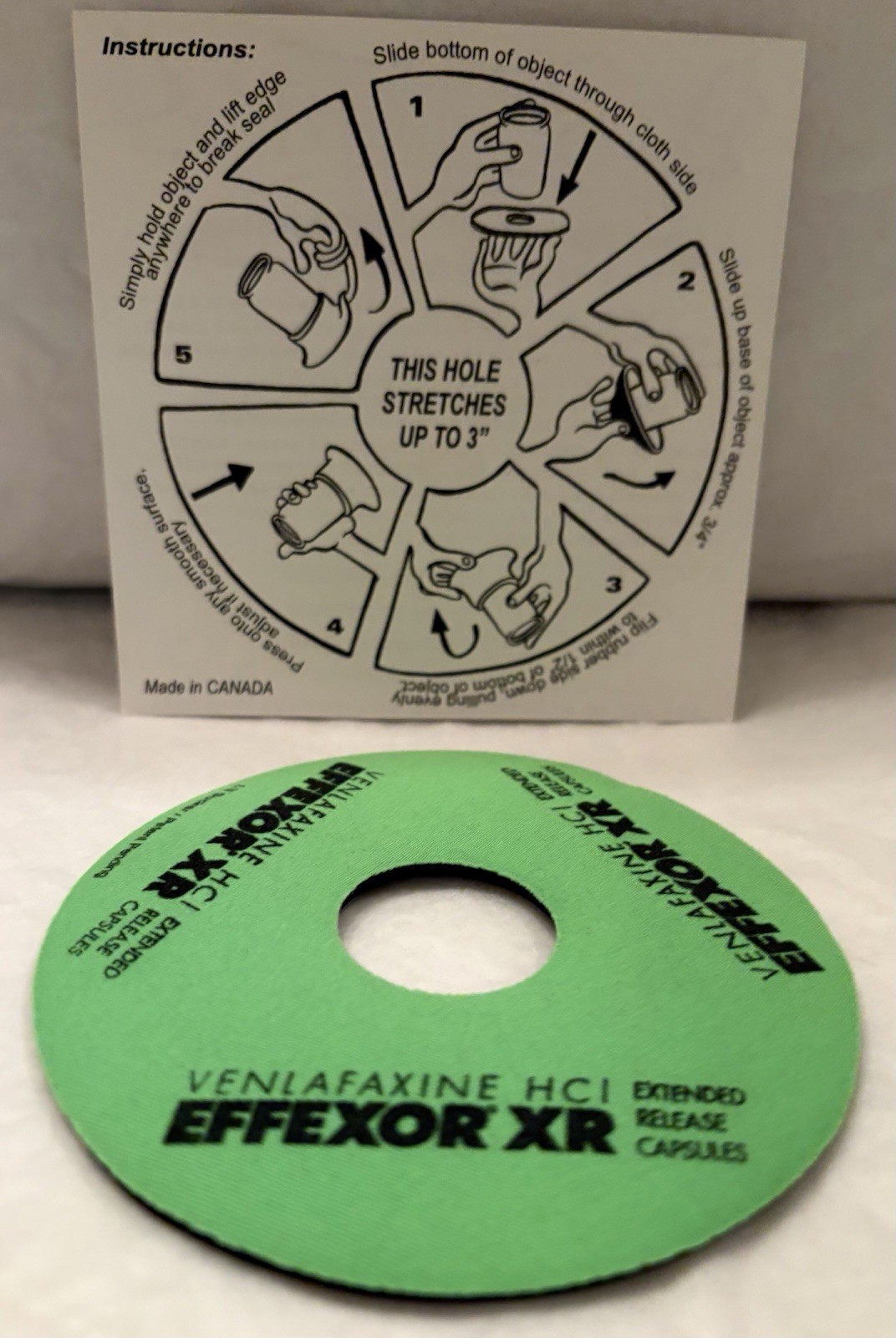 VTG EFFEXOR XR “L’IL SUCKER” DRINK HOLDER PHARMA PROMO ADVERTISING NEW NOS