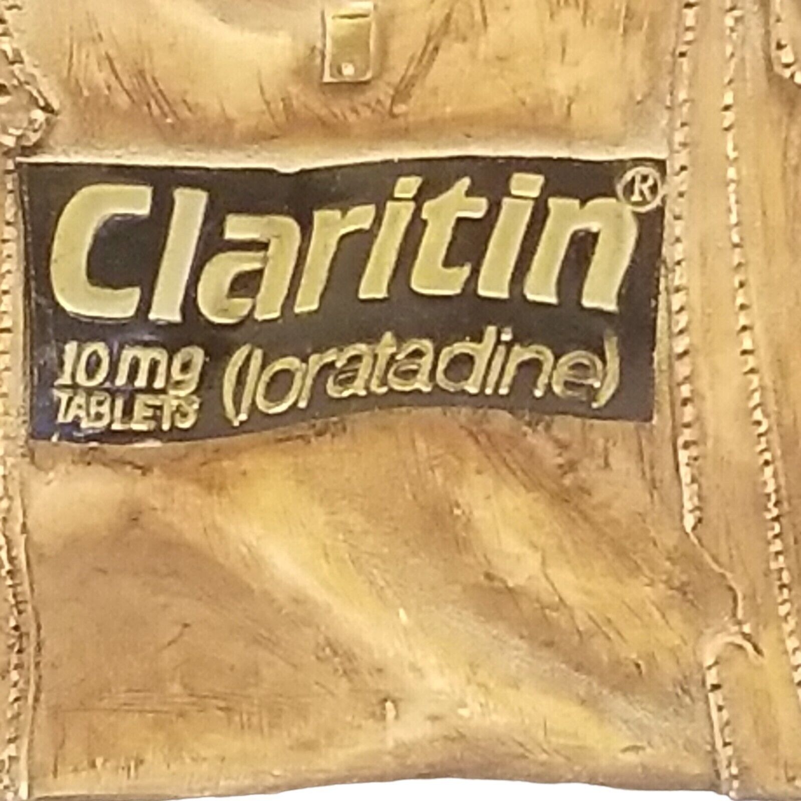 CLARITIN Business Card Holder Advertising Desk Decor Dr Bag Signed S.S. Sarna