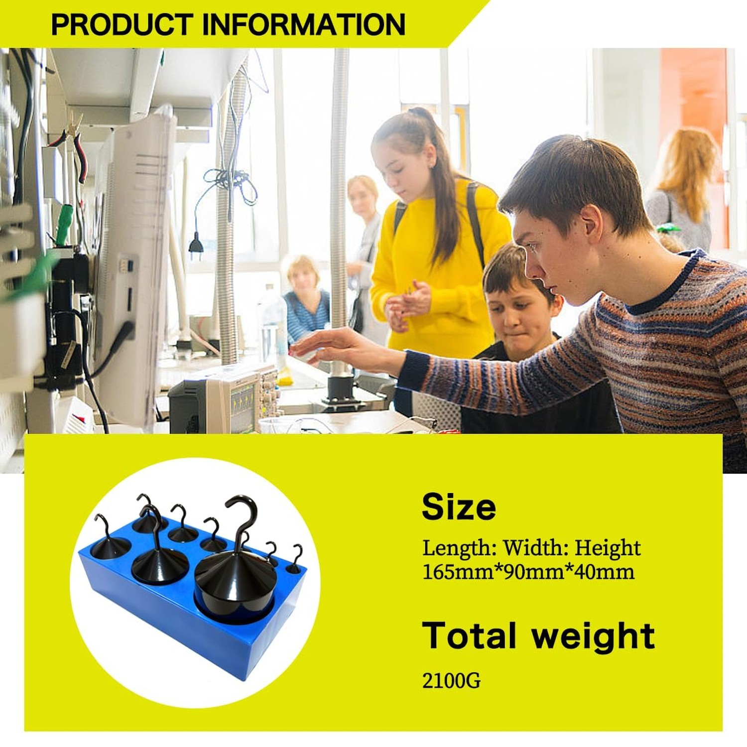 Hook Weight Set,9 Piece Hooked Weight Mass Set 10g – 1,000g