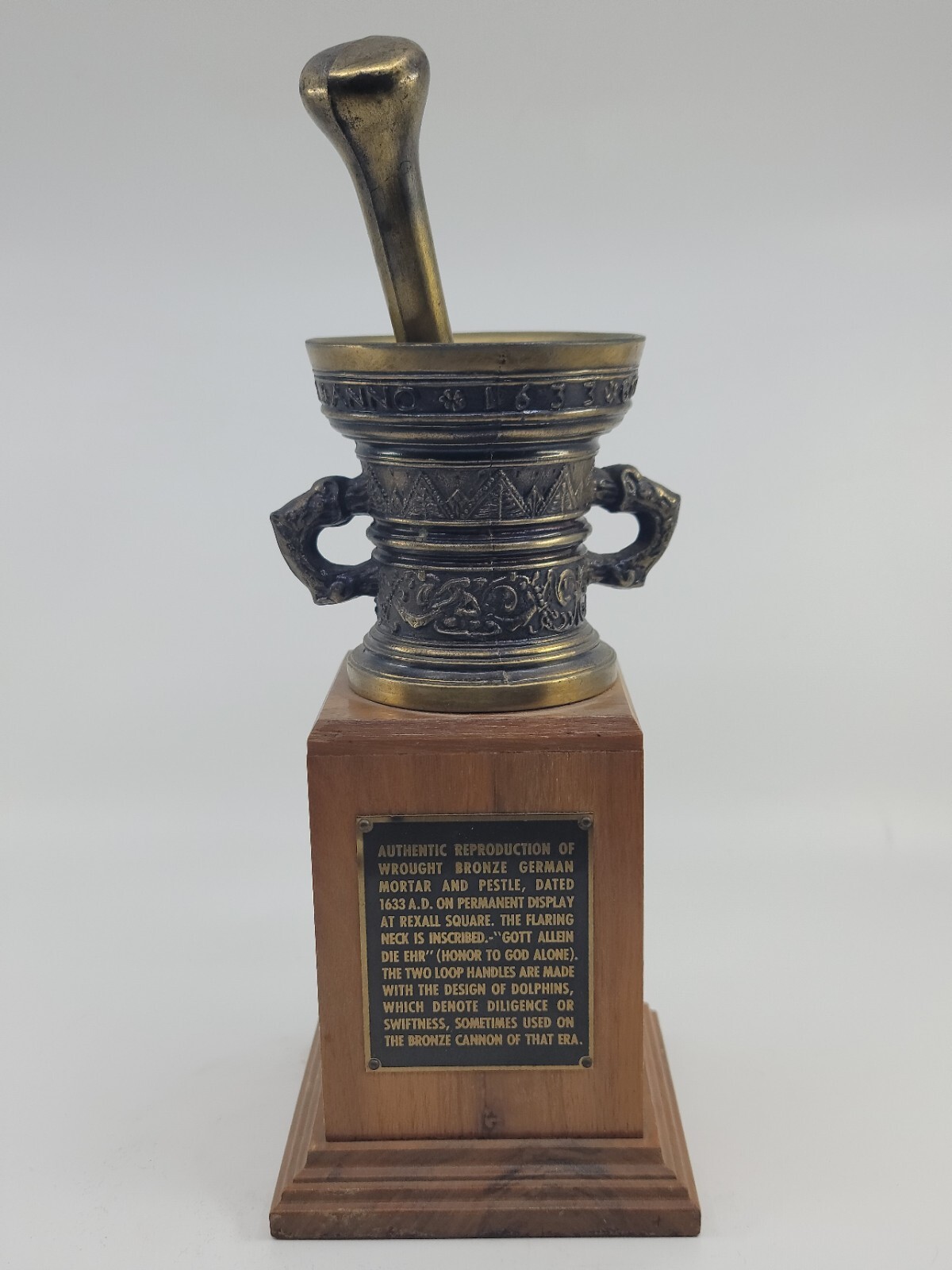 1958 Rexall Drug Outstanding Achievement Award Trophy Pharmaceutical Antique