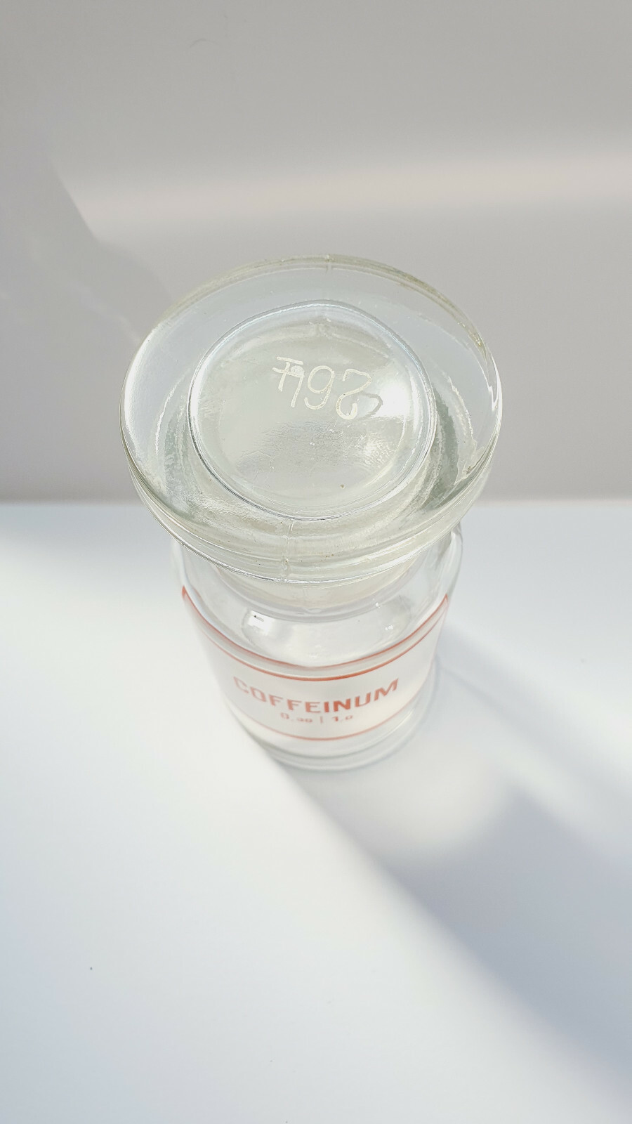 COFFEINUM, Vintage Glass Apothecary Pharmacy Clear Jar, 100 ml, with Cap