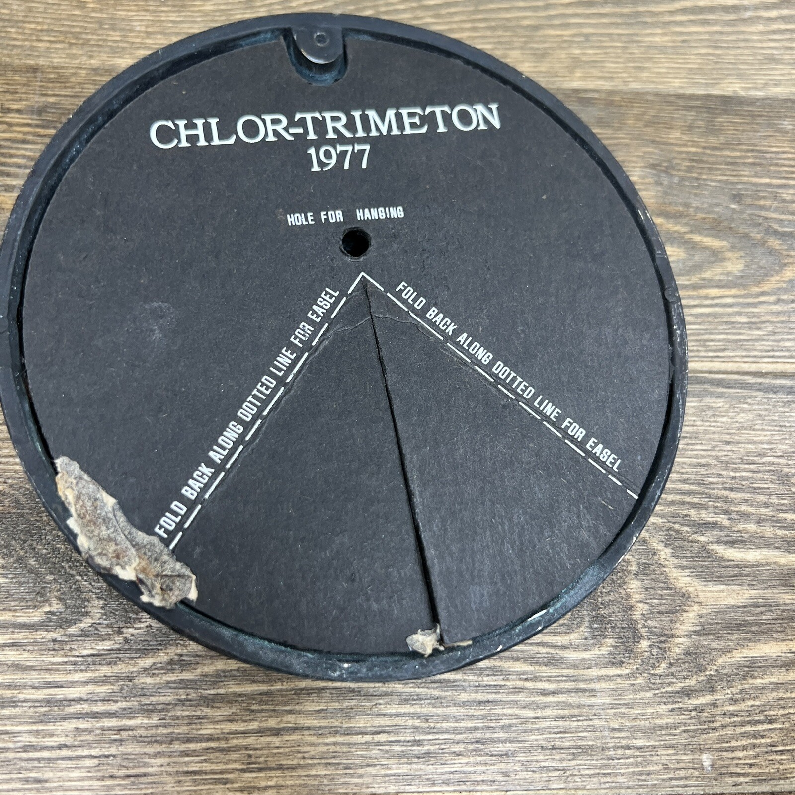 Chlor Trimetron 1977 Diameter Brass RX Plaque