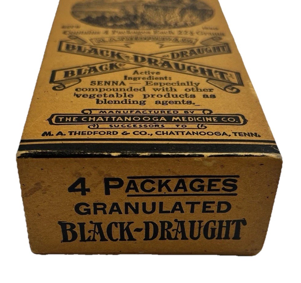 Vintage Black Draught Laxative Medicine New In Box 4 Inside Box