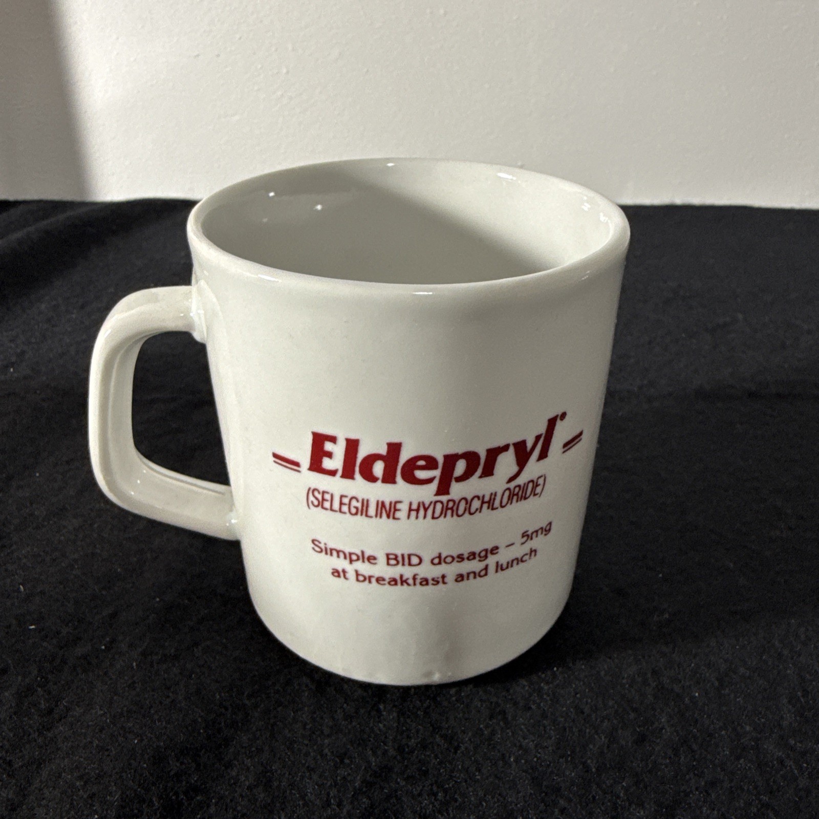 Vintage Drug Rep Eldepryl Mug Pharmaceutical Drug Rep Ad Eldepryl Brazil Made