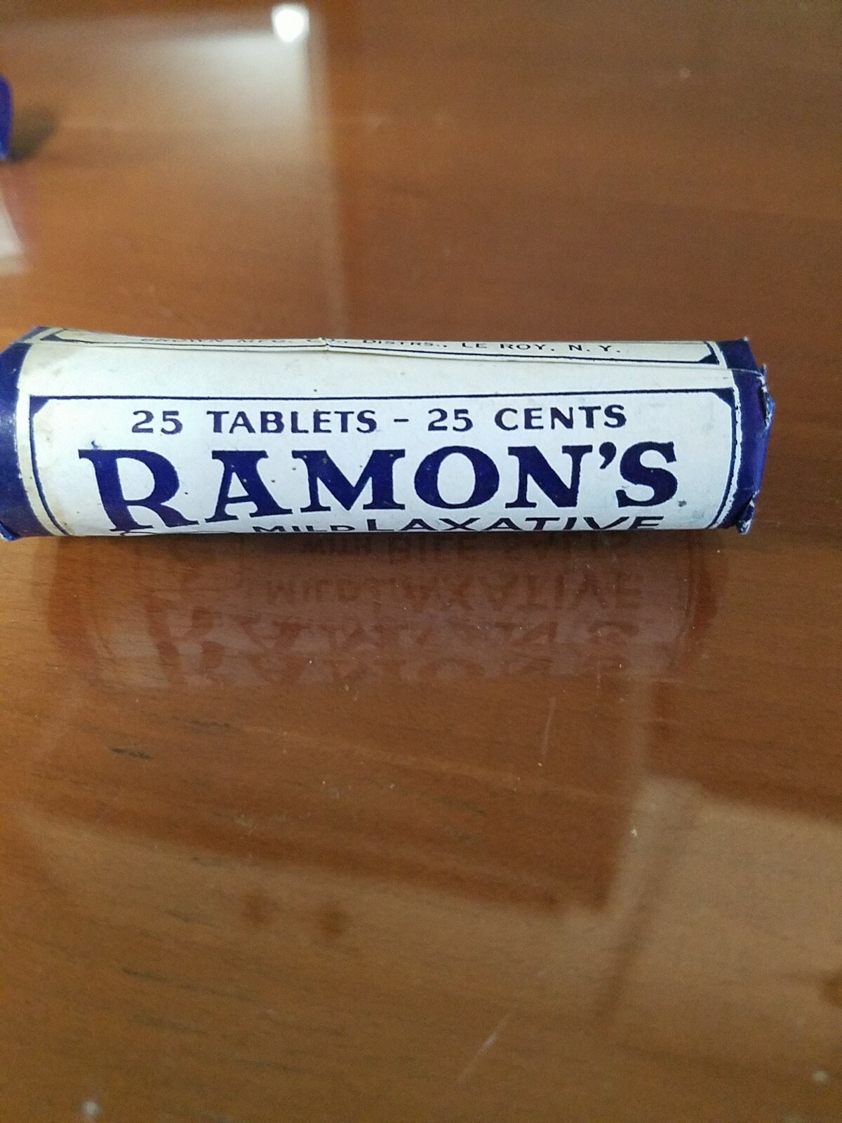 Old Medicine Ramon’s Mild Laxative Bile Salts Brown Le Roy NY unopened