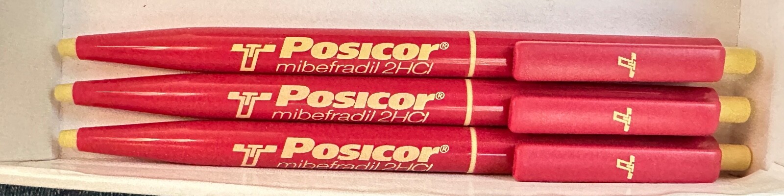 Lot Of 3 Vintage POSICOR Drug Rep Advertising Pharmaceuticals Collectable Pens