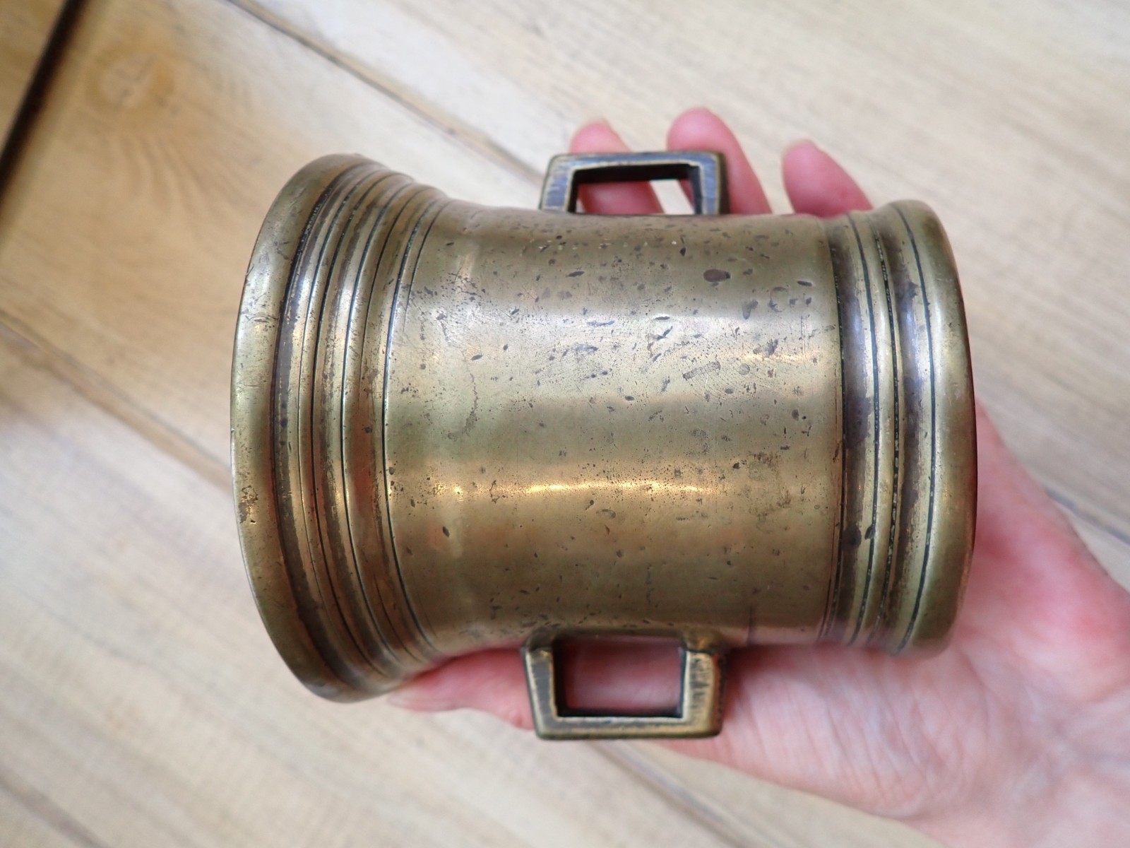 Antique Bronze Apothecary Mortar with Handles 18th C or Earlier Great Patina!