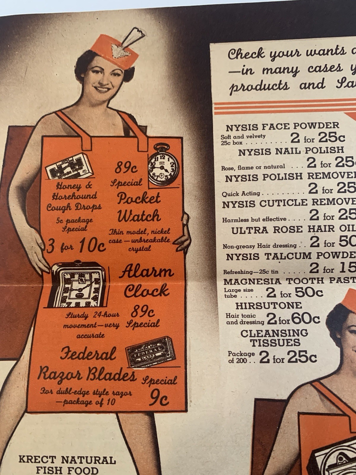 Ashtons Nyal drugstore Ad sale flyer Norway Maine pharmacy 1940s medical beauty