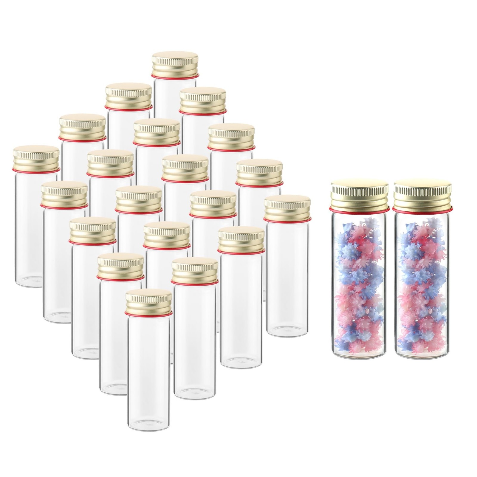 Utile 20pcs Glass Test Tubes, Medium Borosilicate Glass Material, 25ml Test T…