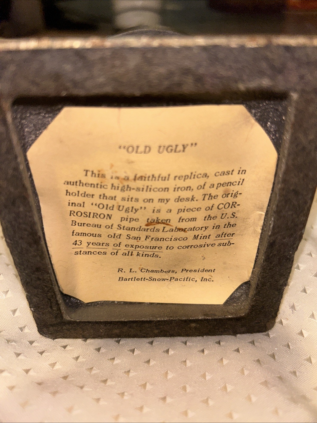 Vtg Cast Iron Pencil Holder I Think Idk