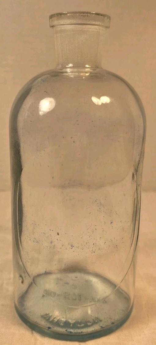 Vtg USA Wheaton Clear Glass Apothecary Bottle No-Sol-Vit #3 Science Q1
