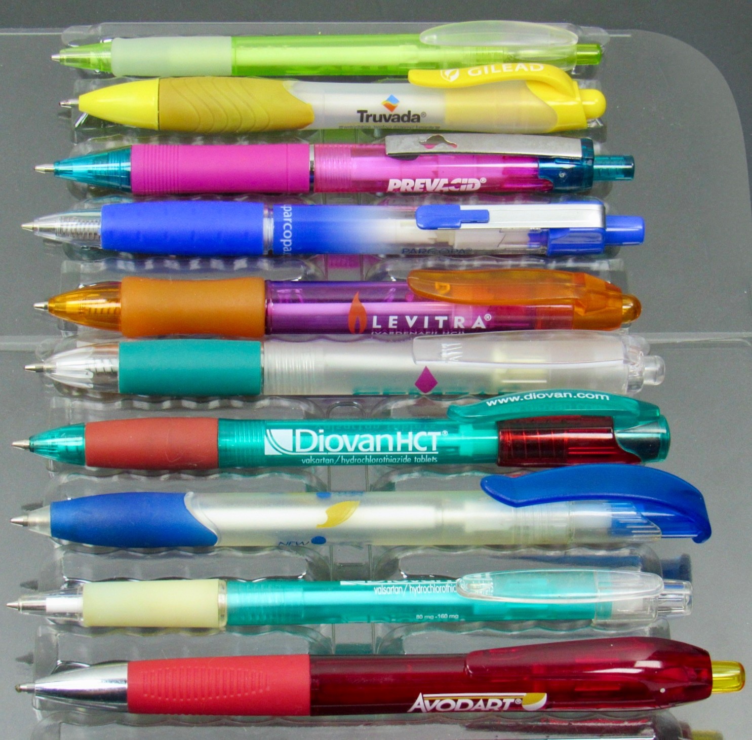 Lot of 10 Translucent PENS Drug Rep Pharmaceutical Promo Medical Advertising
