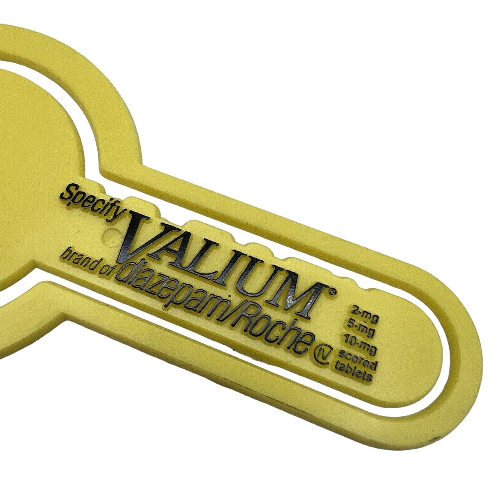 Vtg Yellow Valium Roche Pharmaceutical Rep Promo Item Advertisement Bookmark 5″